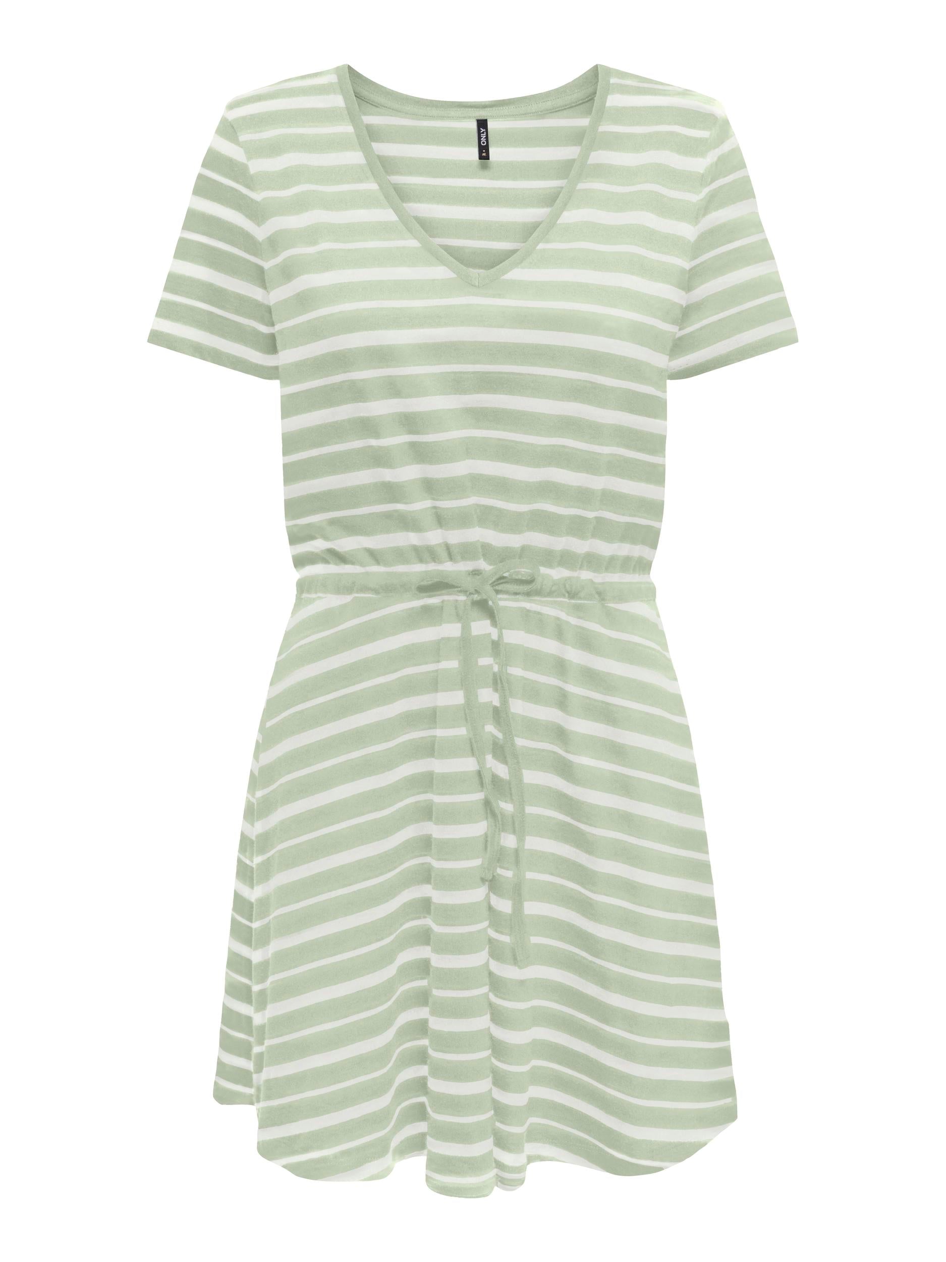 ONLY Jerseykleid 'May' Subtle Green CLOUD DANCER, Gestreift, Gr&uuml;n - Gr. L - Bild 1