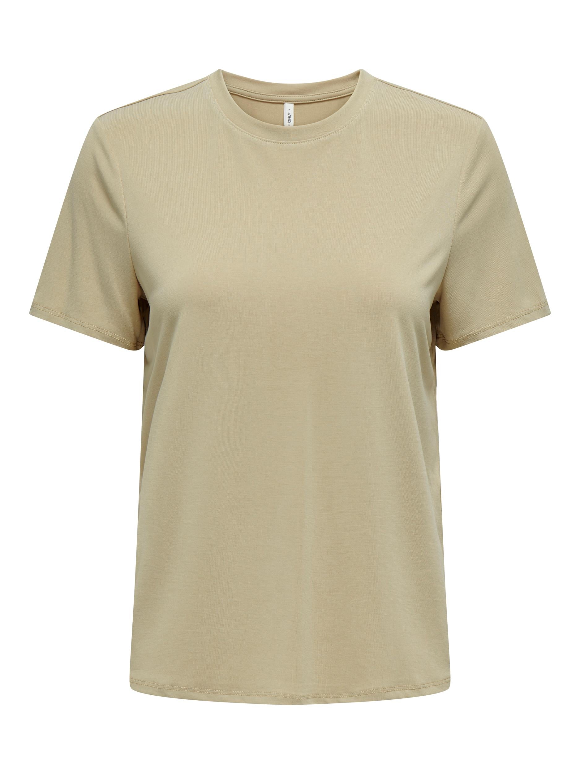 ONLY T-Shirt 'Free Life' White Pepper, Unifarben, Braun - Gr. S - Bild 1