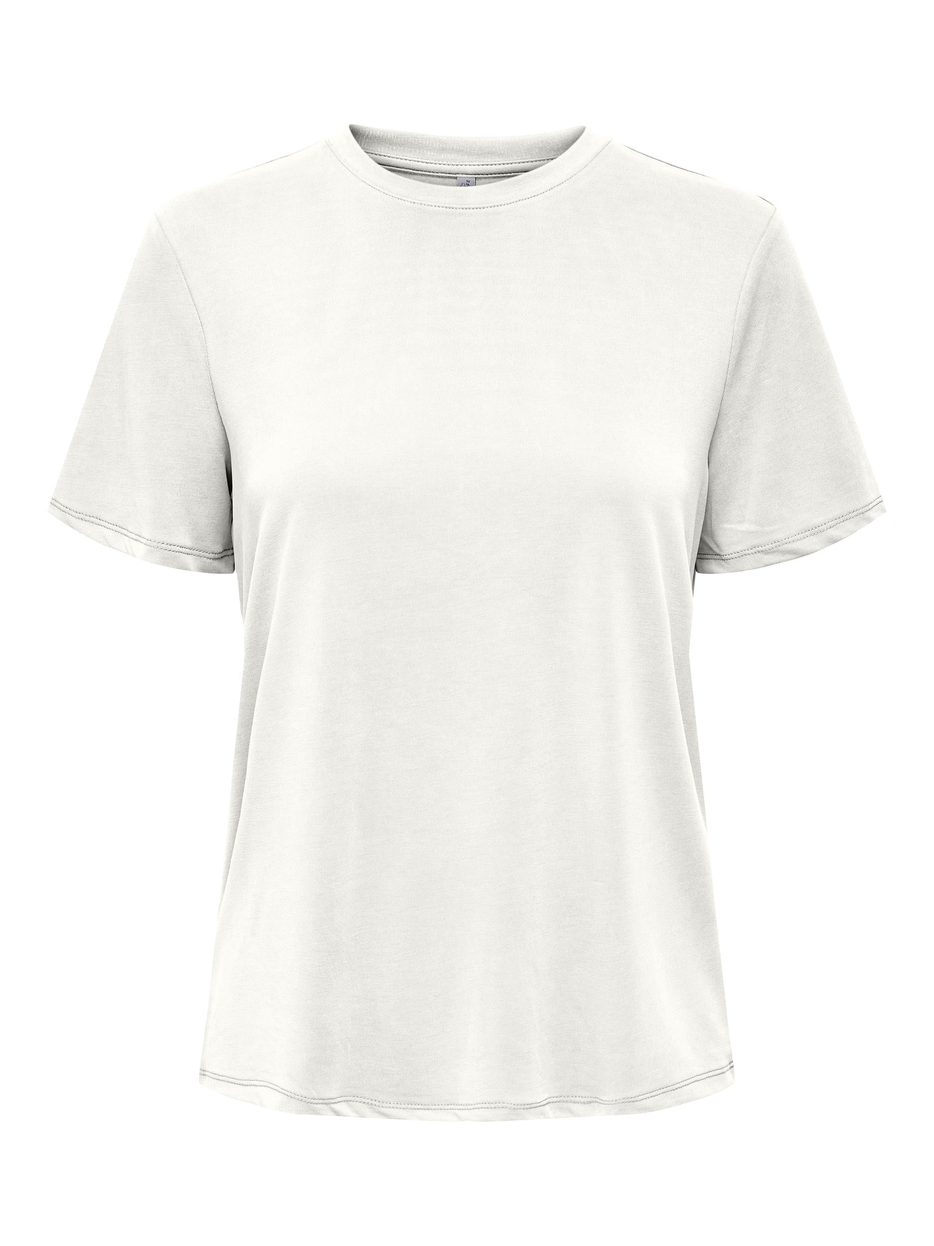 ONLY T-Shirt 'Free Life' Cloud Dancer, Unifarben, Wei&szlig; - Gr. L - Bild 1