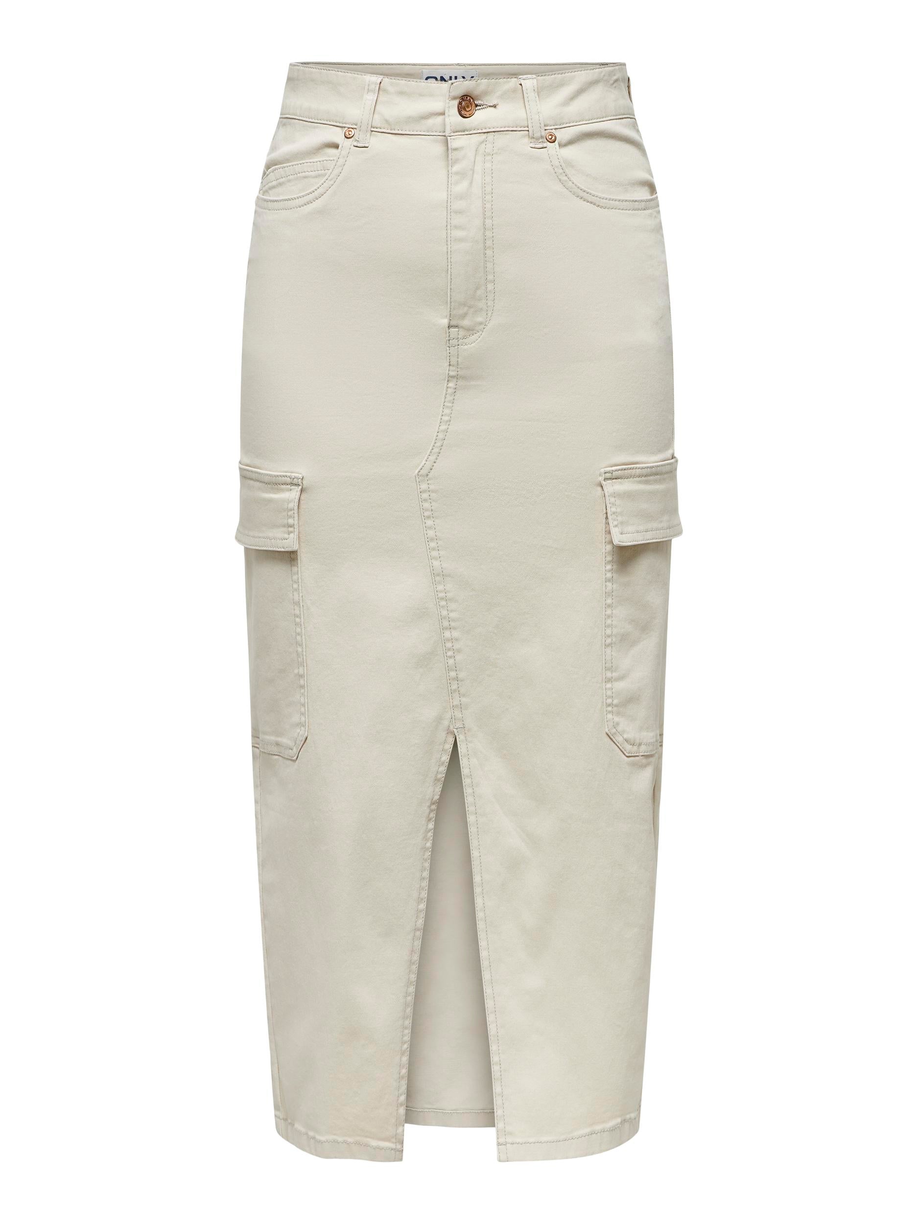 ONLY Maxirock 'Lola' Silver Lining, Unifarben, Grau - Gr. M - Bild 1