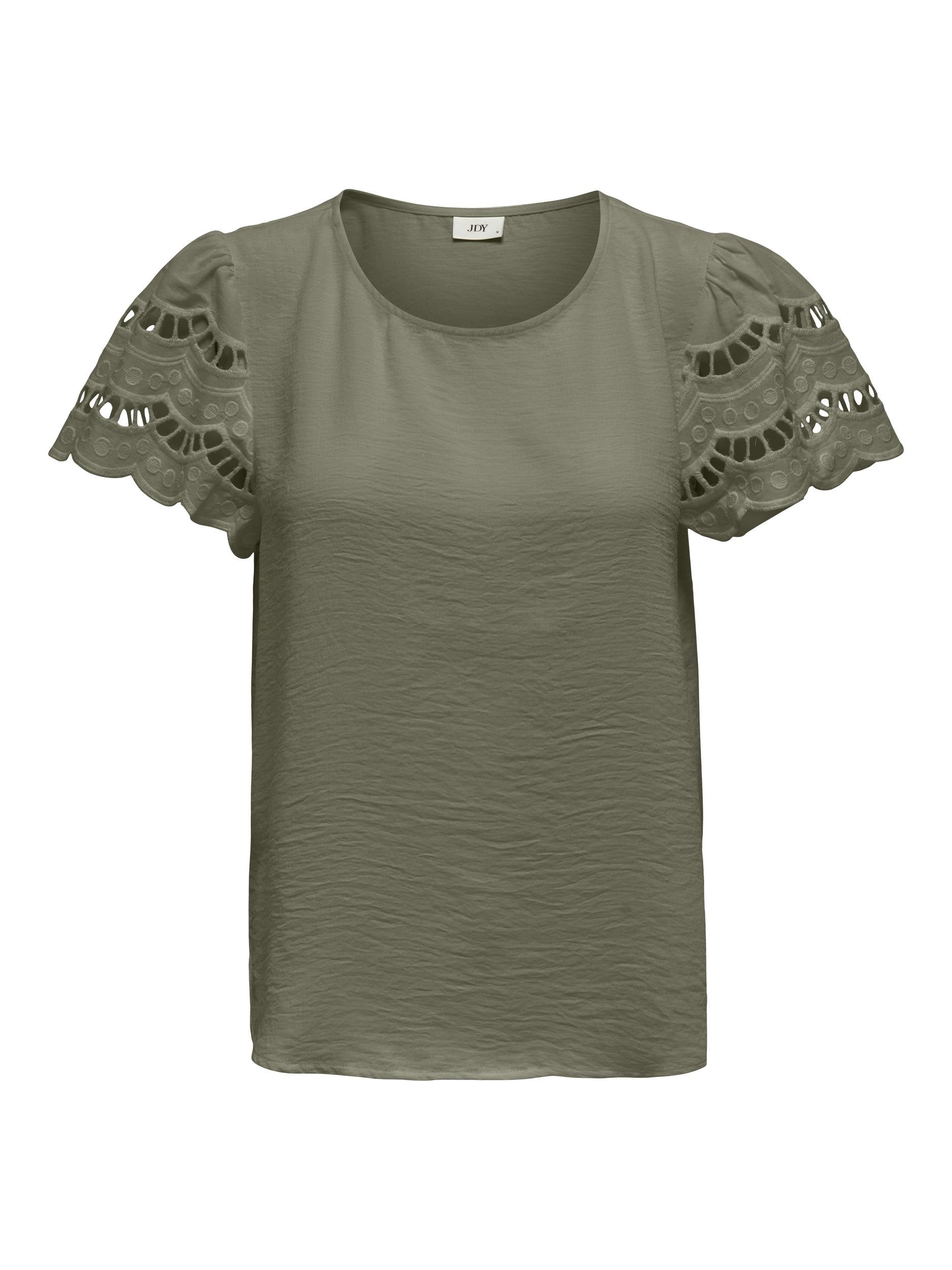 JDY Rundhalsshirt 'Hannah' Deep Lichen Green, Unifarben, Gr&uuml;n - Gr. XL - Bild 1