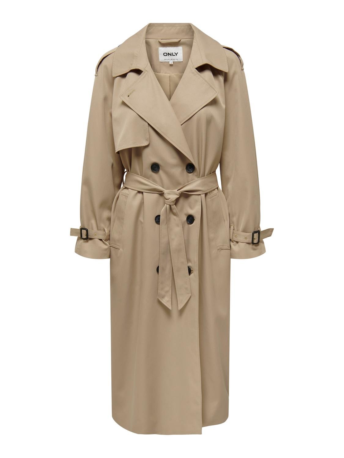 ONLY Trenchcoat 'Chloe' Tannin, Unifarben, Braun - Gr. L - Bild 1