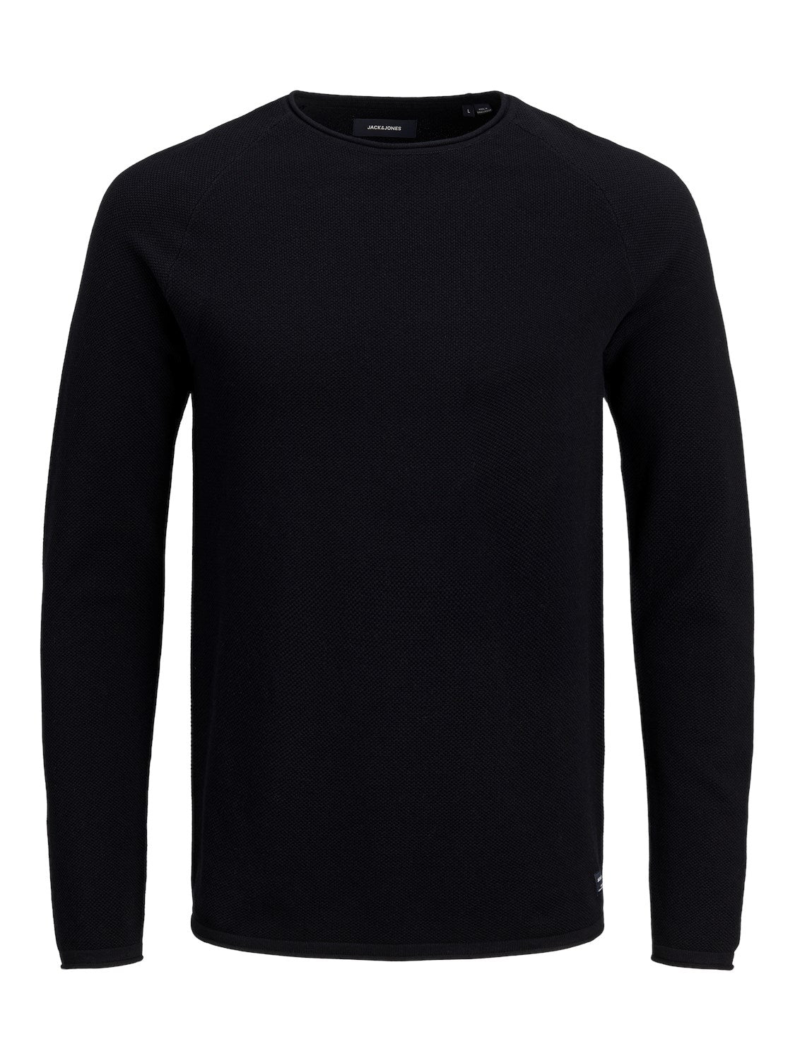 JACK & JONES Rundhalspullover 'JJEHILL KNIT CREW NECK NOOS' Black, Unifarben, Schwarz - Gr. M - Bild 1