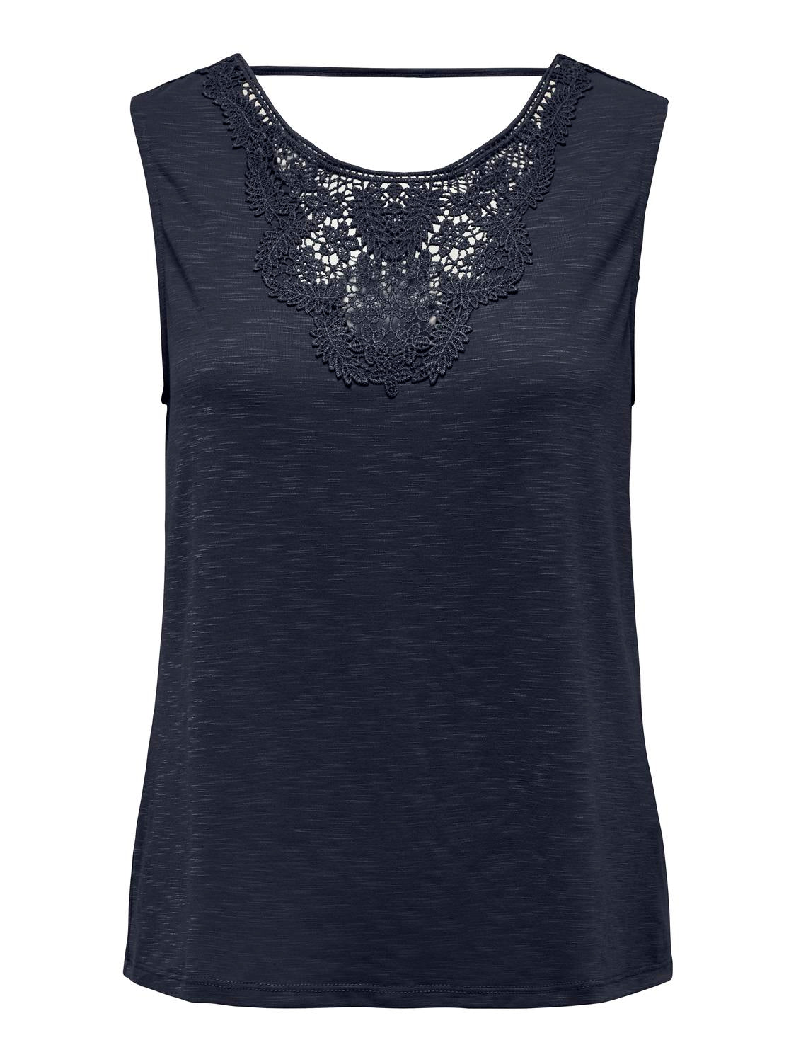 JDY Spitzentop 'JDYDODO S/L TOP JRS ATK' Sky Captain, Unifarben, Blau - Gr. S - Bild 1