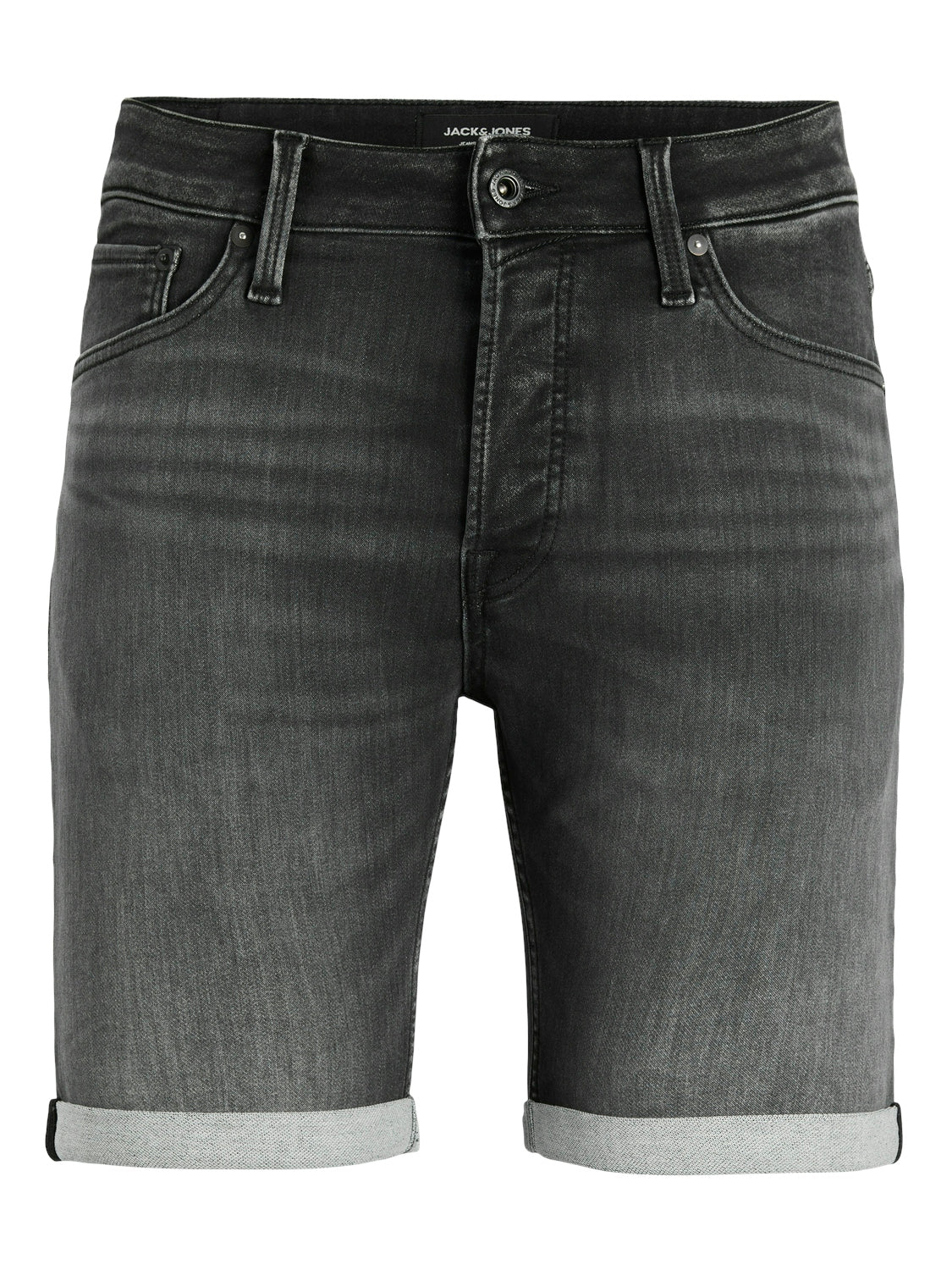 JACK & JONES Jeans-Shorts 'JJIRICK JJICON SHORTS SQ 612 I.K SS24 SN' Black Denim, Unifarben, Schwarz - Gr. M - Bild 1