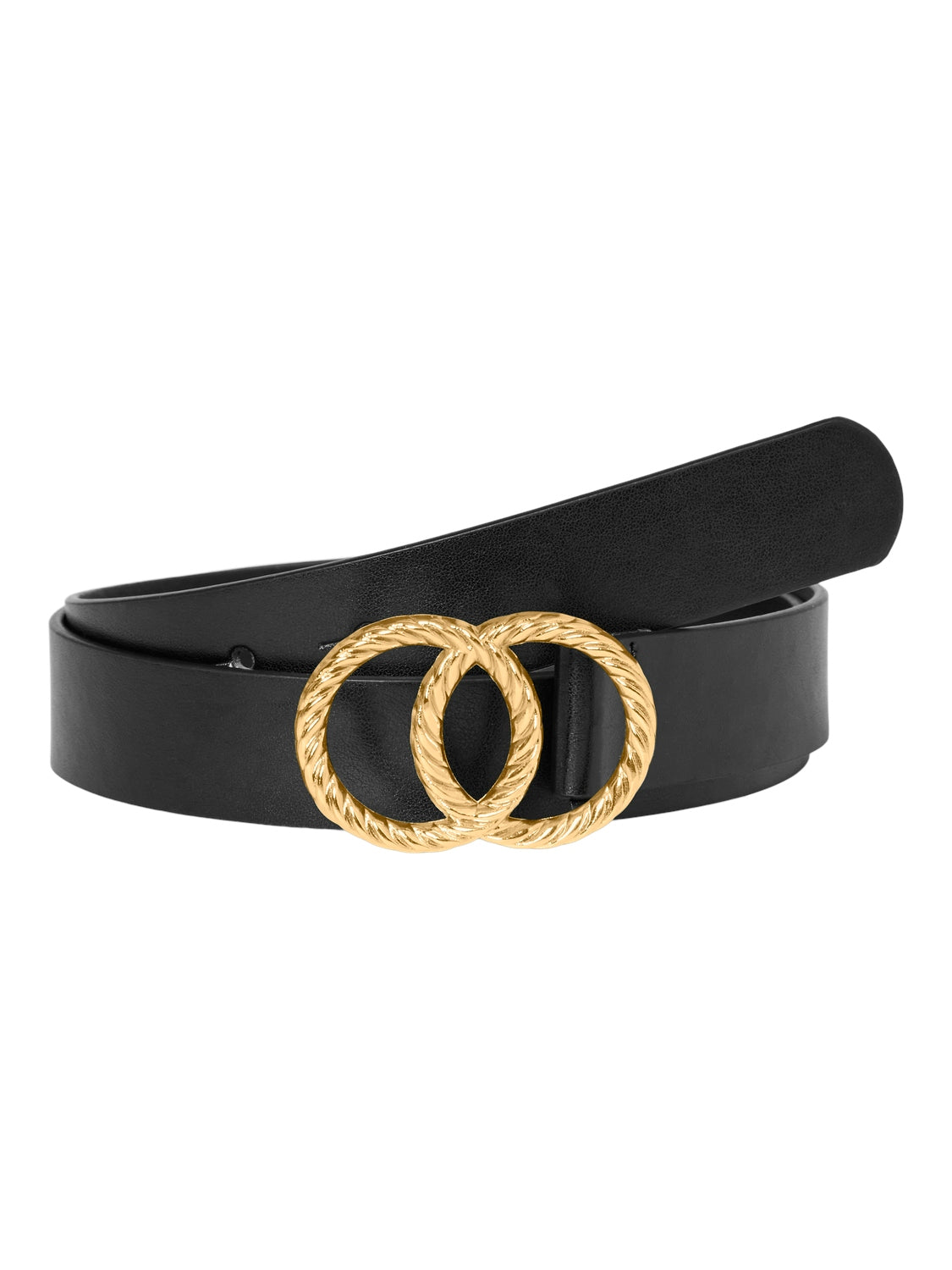 VERO MODA Lederg&uuml;rtel 'VMDITTE COATED BELT NOOS' Black W. gold, Unifarben, Schwarz - Gr. 80 - Bild 1