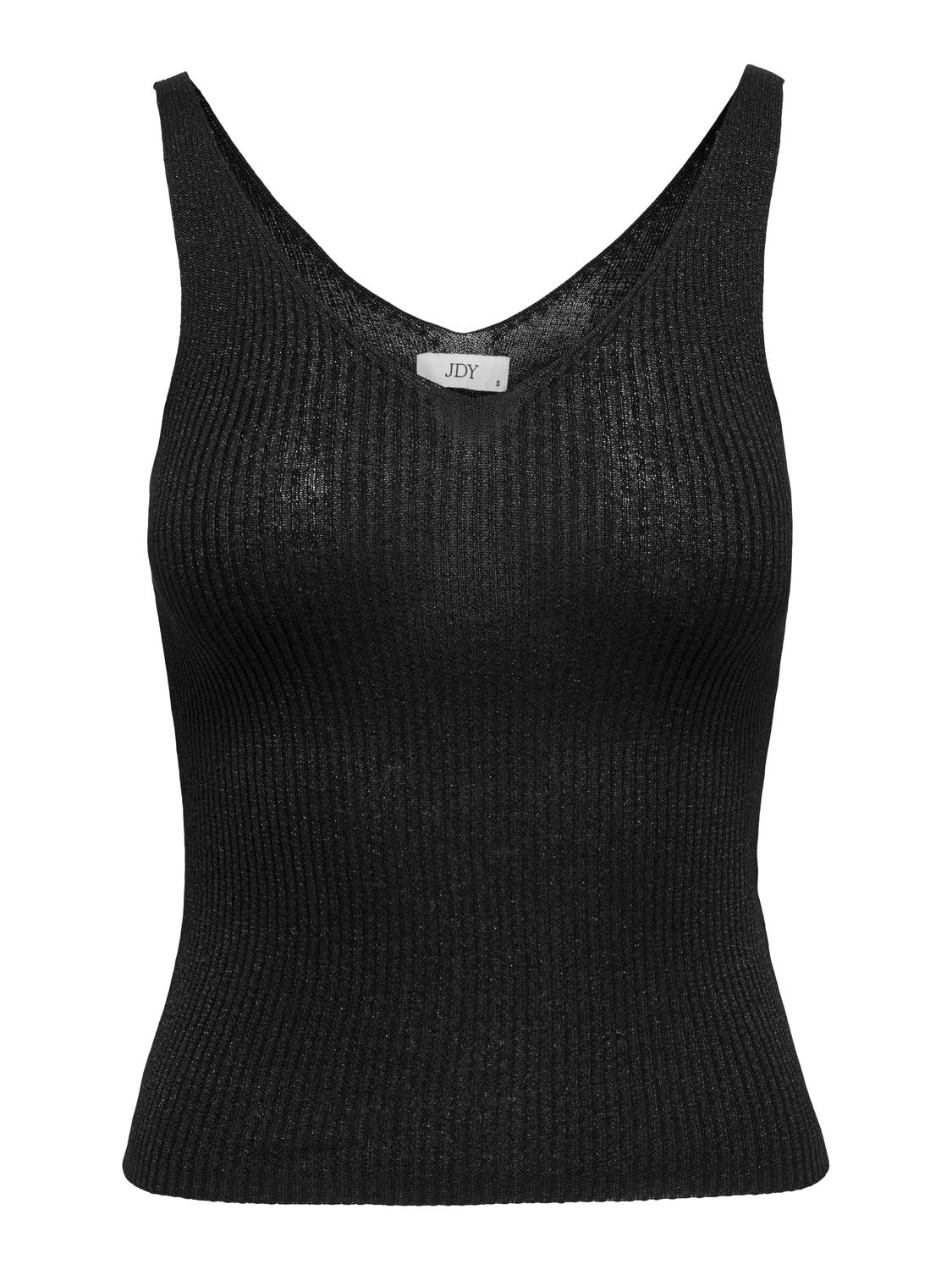 JDY Tank Top 'JDYBODILLA S/L TOP KNT' Black BLACK LUREX, Unifarben, Schwarz - Gr. XXL - Bild 1