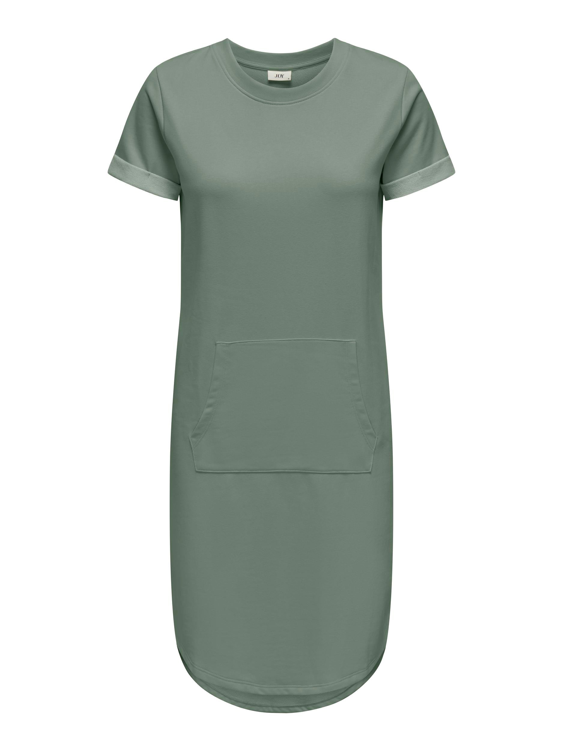JDY Sweatkleid 'JDYIVY S/S KANGAROO POCKET DRESS JRS ATK' Sea Spray, Unifarben, Gr&uuml;n - Gr. M - Bild 1