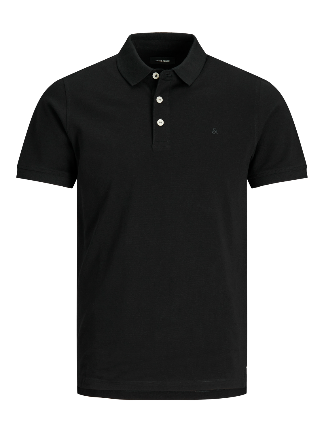 JACK & JONES Poloshirt 'JJEPAULOS POLO SS NOOS' Black TONAL/BLACK/SLIM, Unifarben, Schwarz - Gr. M