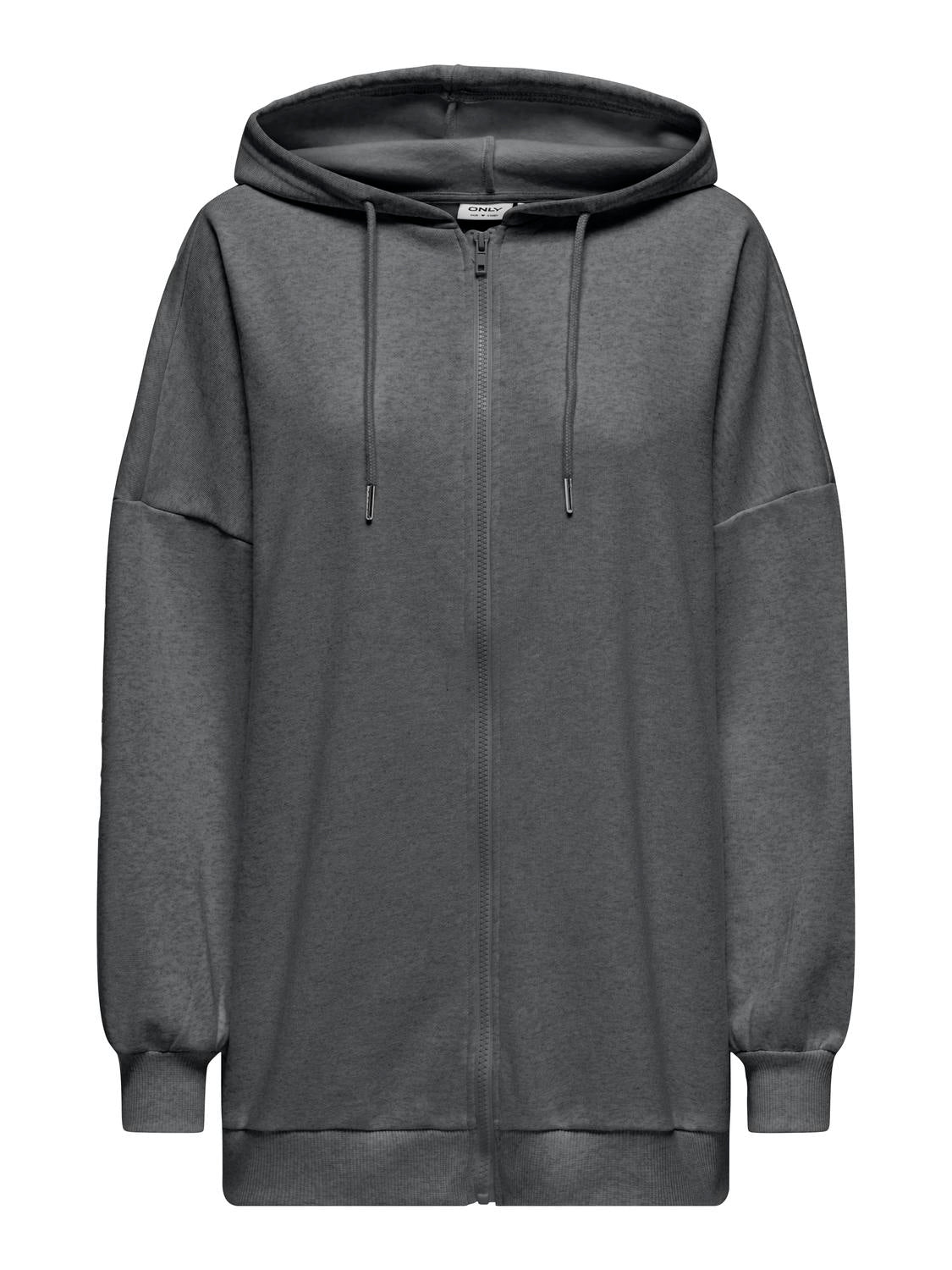 ONLY Hoodie 'ONLDAZE L/S OVERSIZE ZIP HOOD SWT' Magnet, Unifarben, Grau - Gr. L - Bild 1