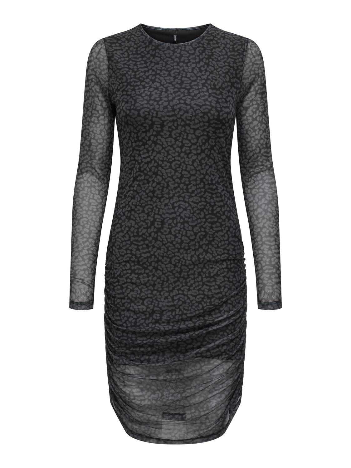 ONLY Minikleid 'ONLERICA LIFE L/S SHORT DRESS JRS' Black Everyday leo, Animalprint, Schwarz - Gr. M - Bild 1