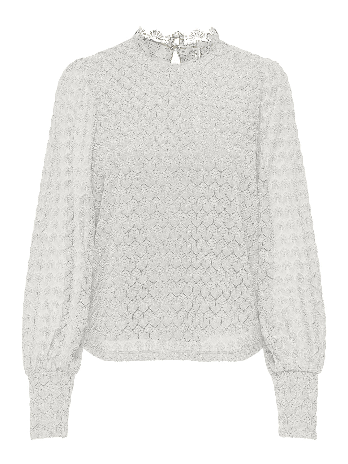 ONLY Blusenshirt 'ONLNICE L/S HIGHNECK TOP JRS' Cloud Dancer, Unifarben, Wei&szlig; - Gr. M - Bild 1