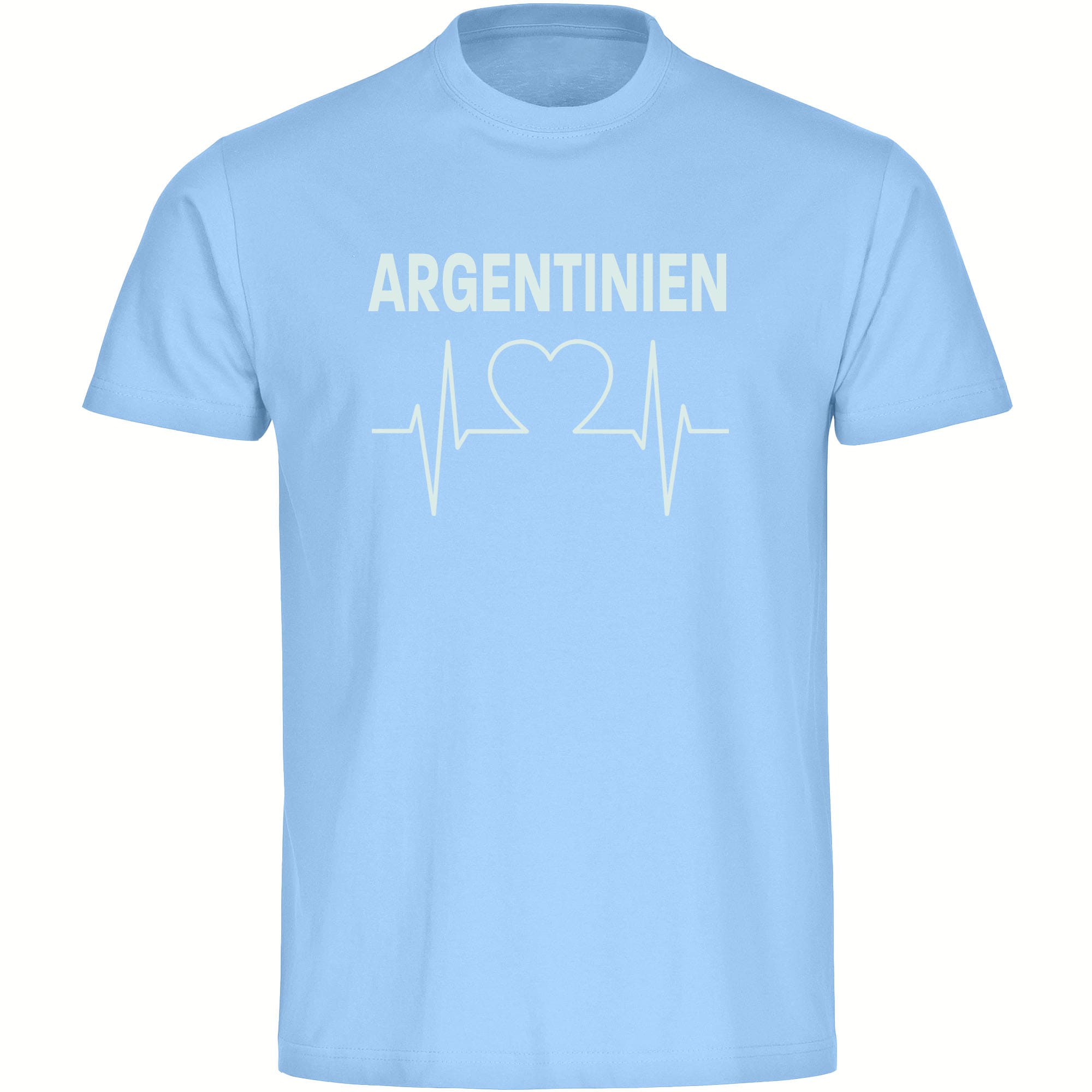 multifanshop Herren T-Shirt - Argentinien - Herzschlag - Druck wei&szlig; - M&auml;nner - Bild 1