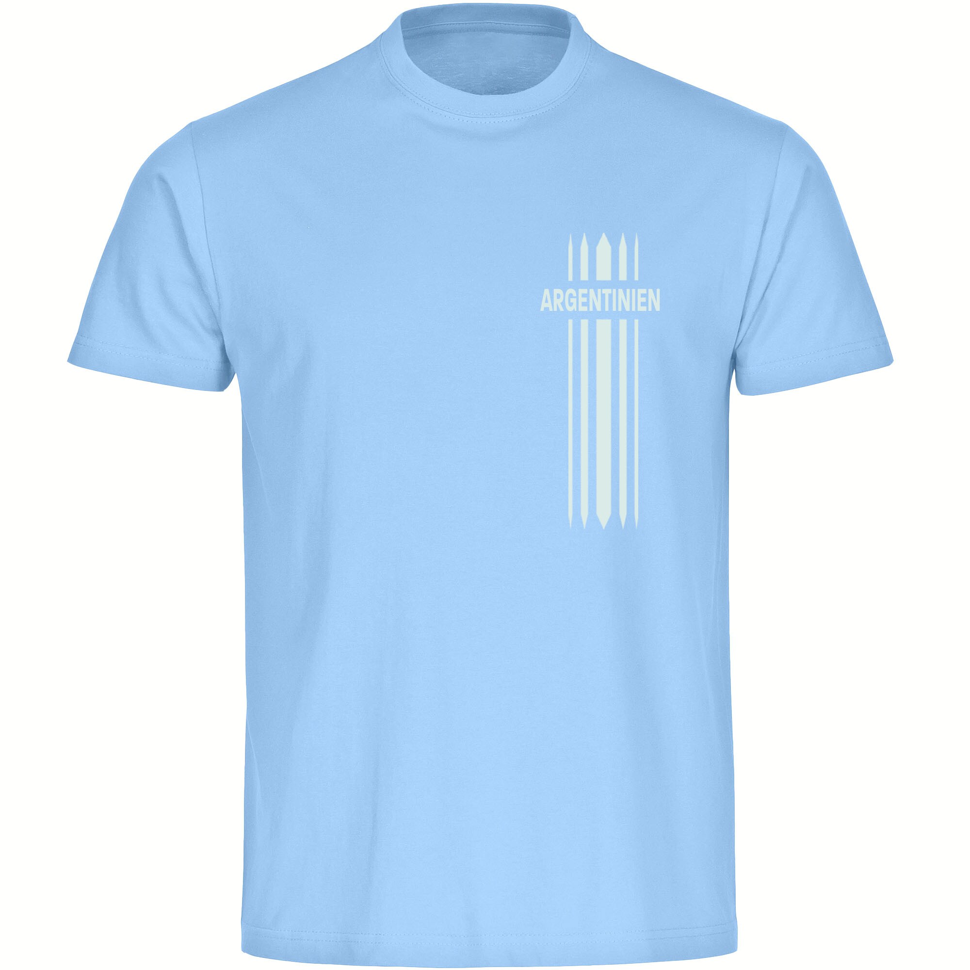 multifanshop Herren T-Shirt - Argentinien - Streifen - Druck wei&szlig; - M&auml;nner - Bild 1