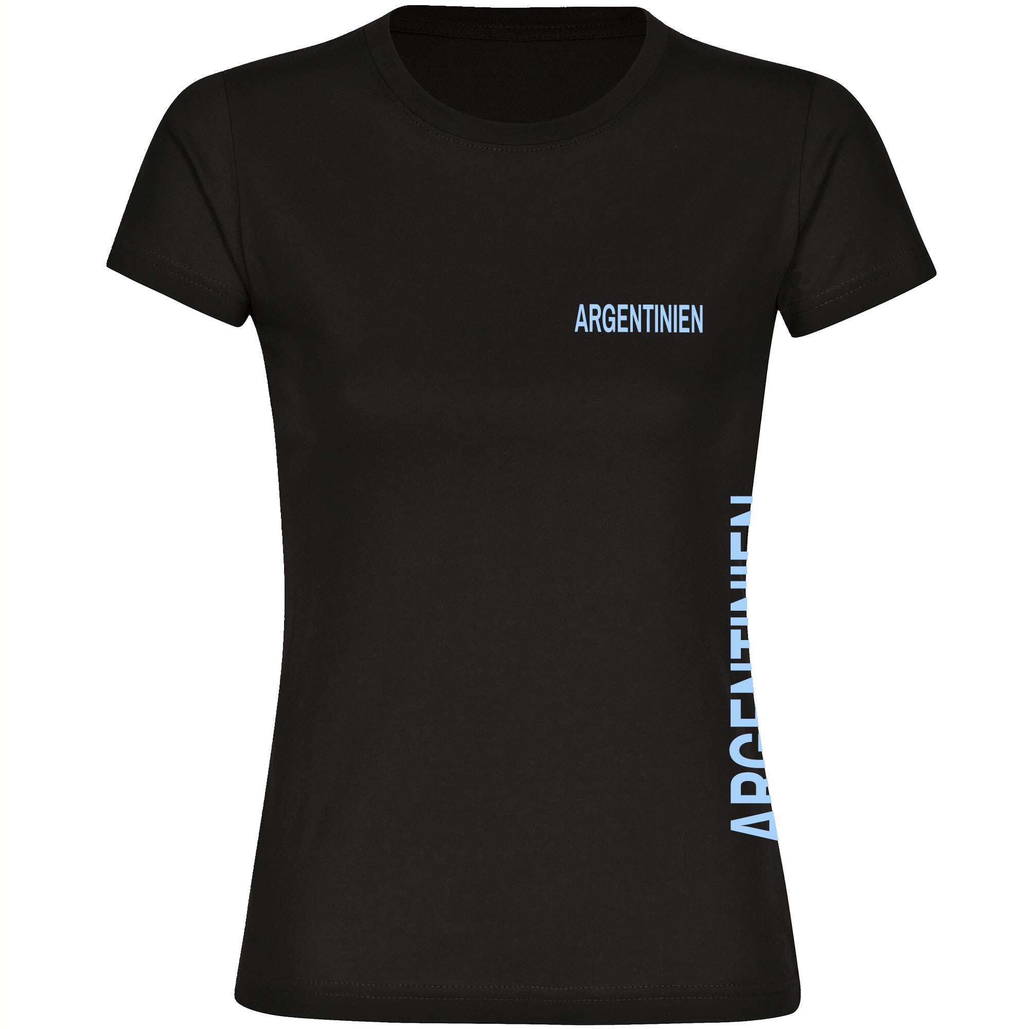 multifanshop Damen T-Shirt - Argentinien - Brust & Seite - Druck hellblau - Frauen - Bild 1