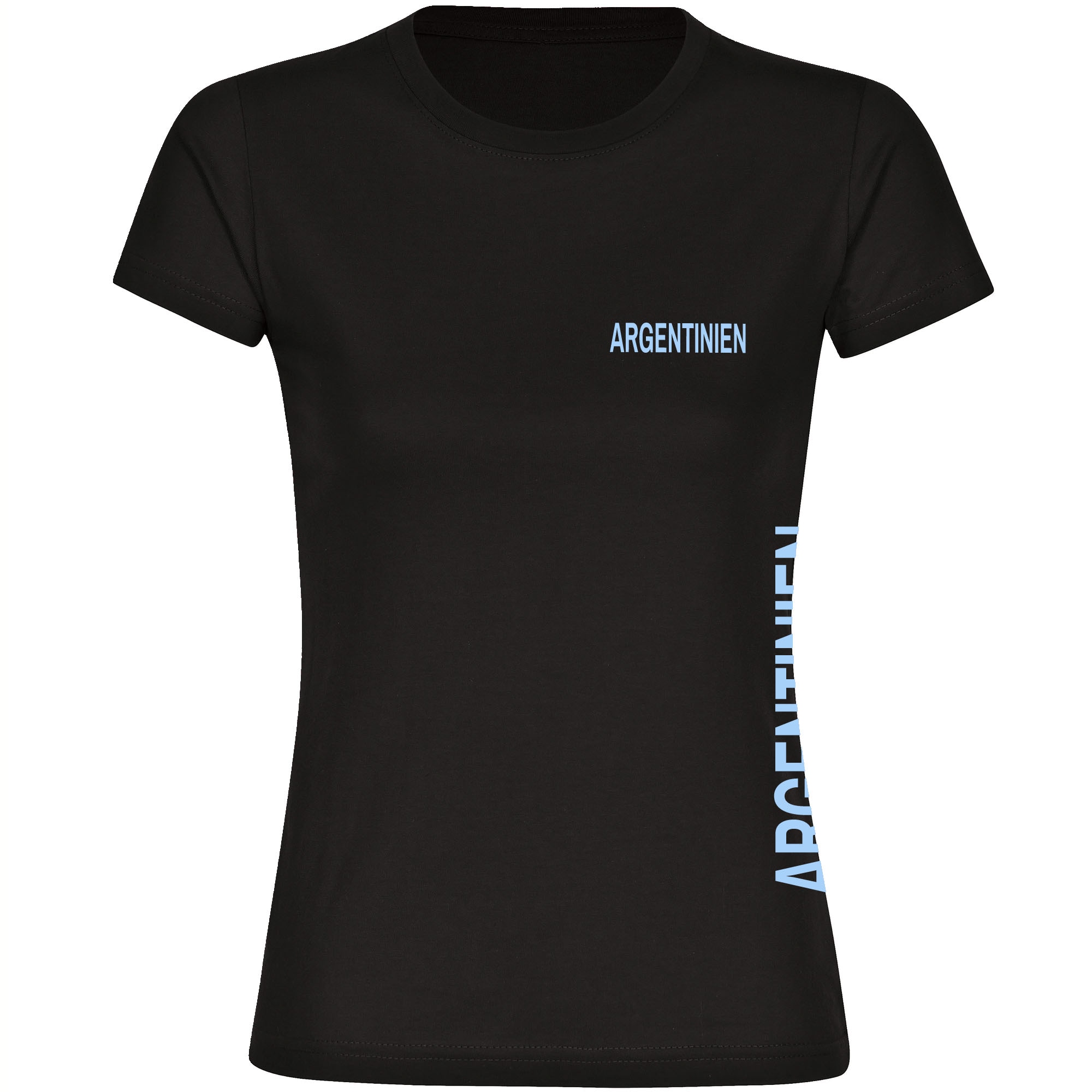 multifanshop Damen T-Shirt - Argentinien - Brust & Seite - Druck hellblau - Frauen - Bild 1