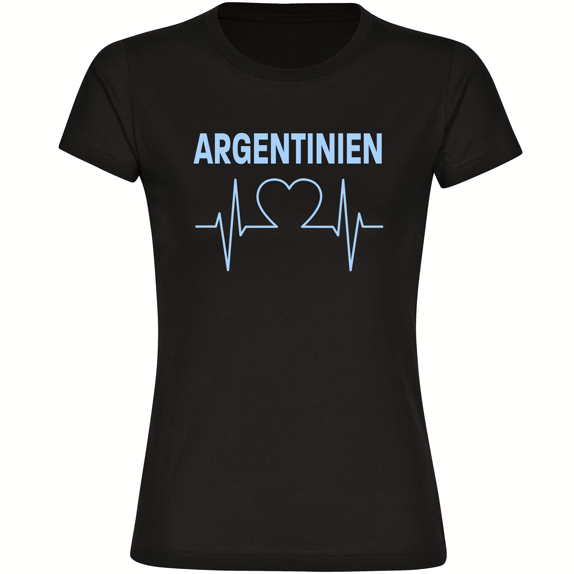 multifanshop Damen T-Shirt - Argentinien - Herzschlag - Druck hellblau - Frauen - Bild 1