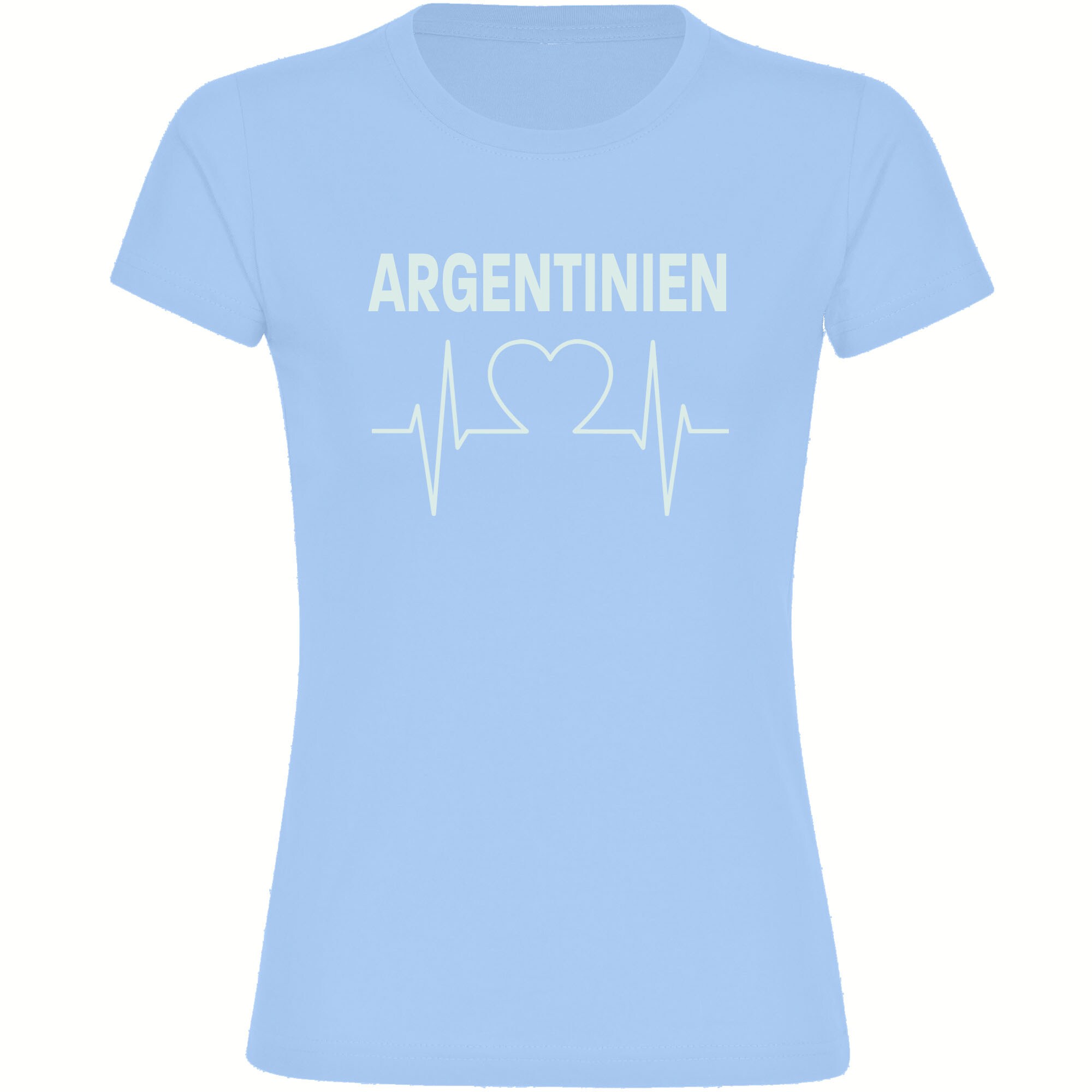 multifanshop Damen T-Shirt - Argentinien - Herzschlag - Druck wei&szlig; - Frauen - Bild 1