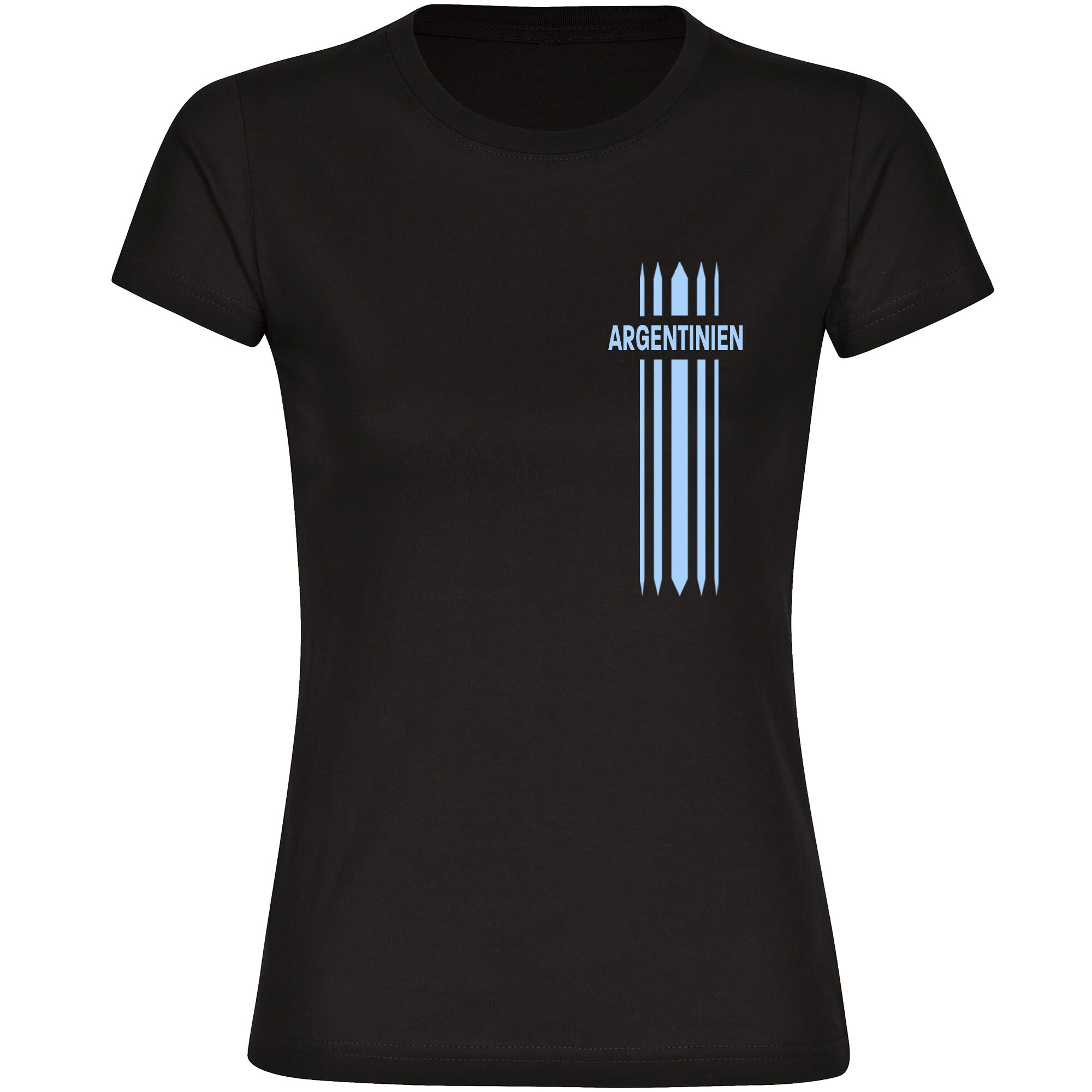 multifanshop Damen T-Shirt - Argentinien - Streifen - Druck hellblau - Frauen - Bild 1