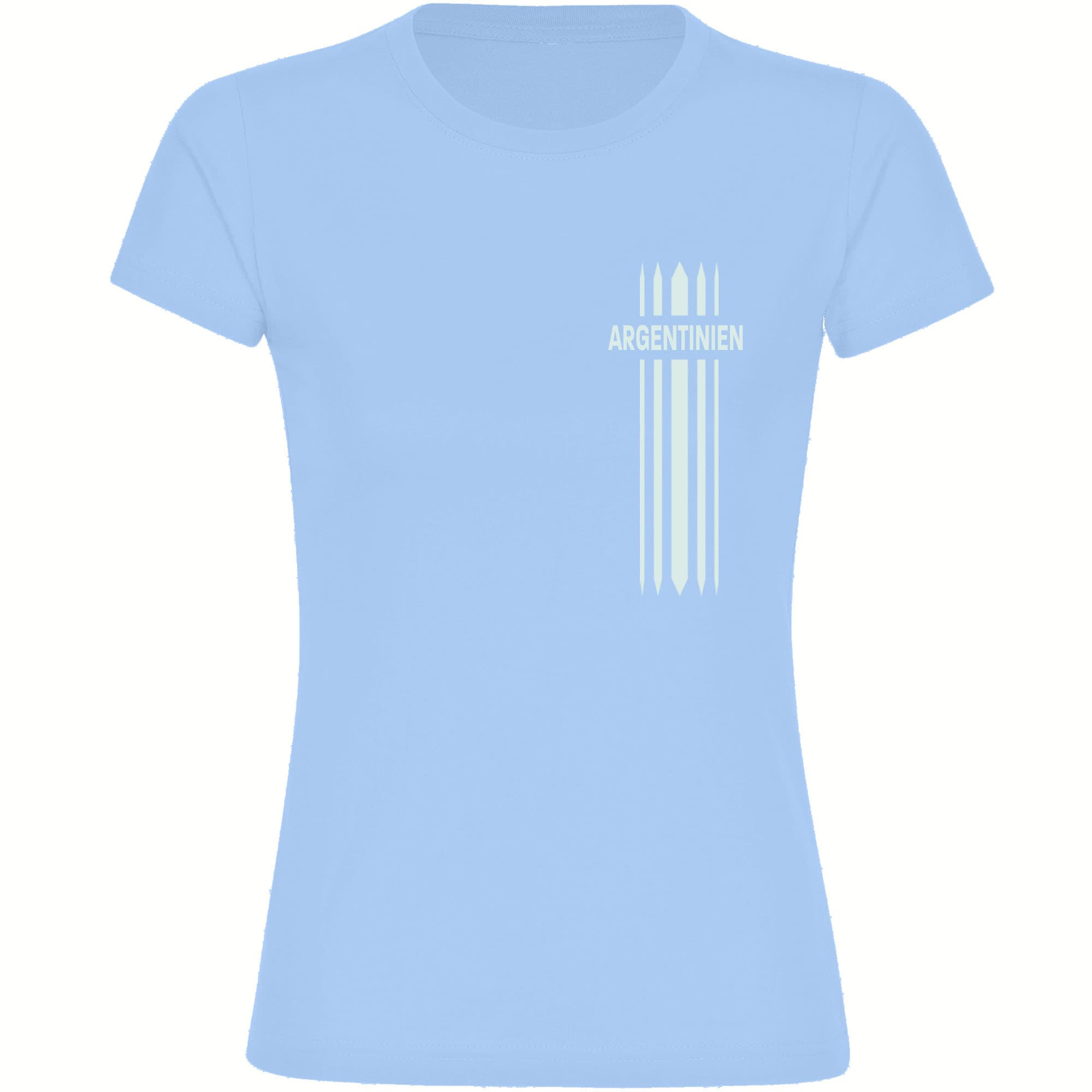multifanshop Damen T-Shirt - Argentinien - Streifen - Druck wei&szlig; - Frauen - Bild 1