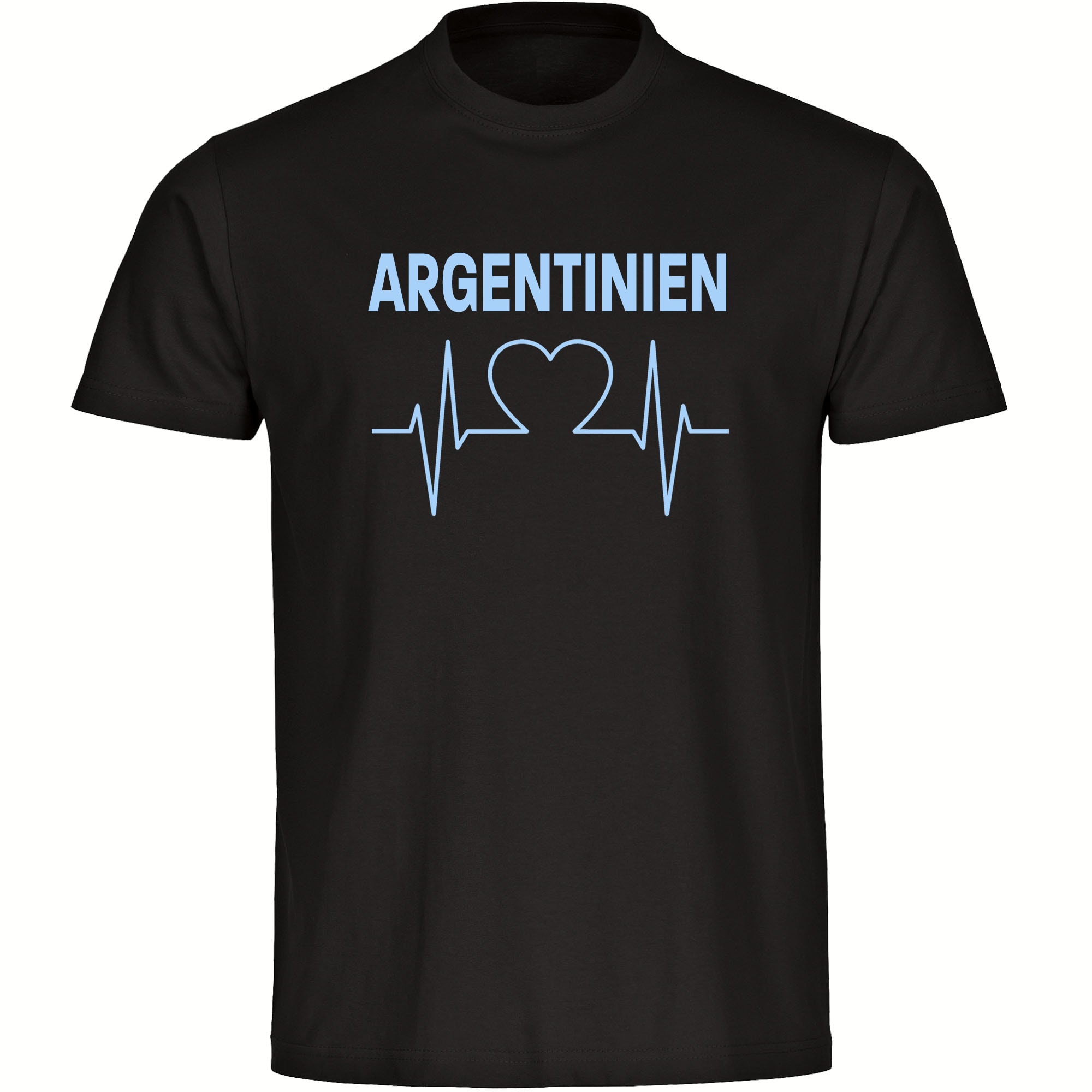 multifanshop Kinder T-Shirt - Argentinien - Herzschlag - Druck hellblau - Kind - Bild 1