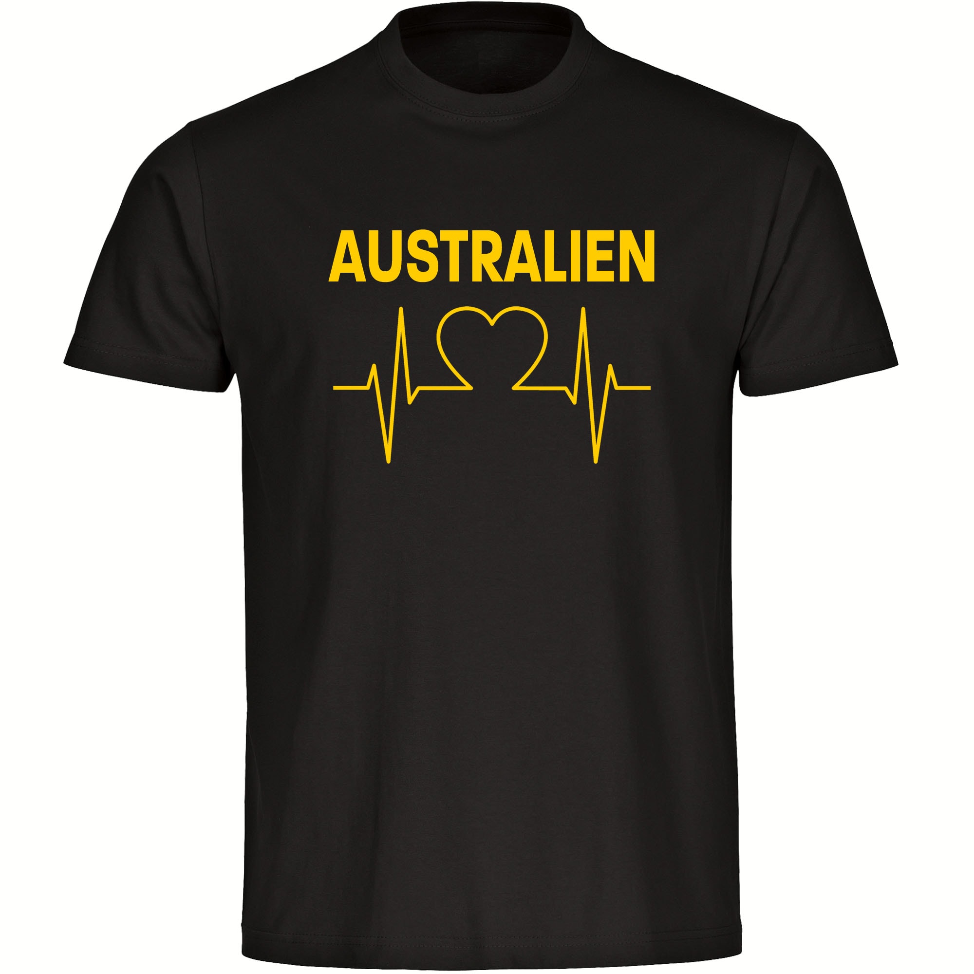 multifanshop Herren T-Shirt - Australien - Herzschlag - Druck gelb - M&auml;nner - Bild 1