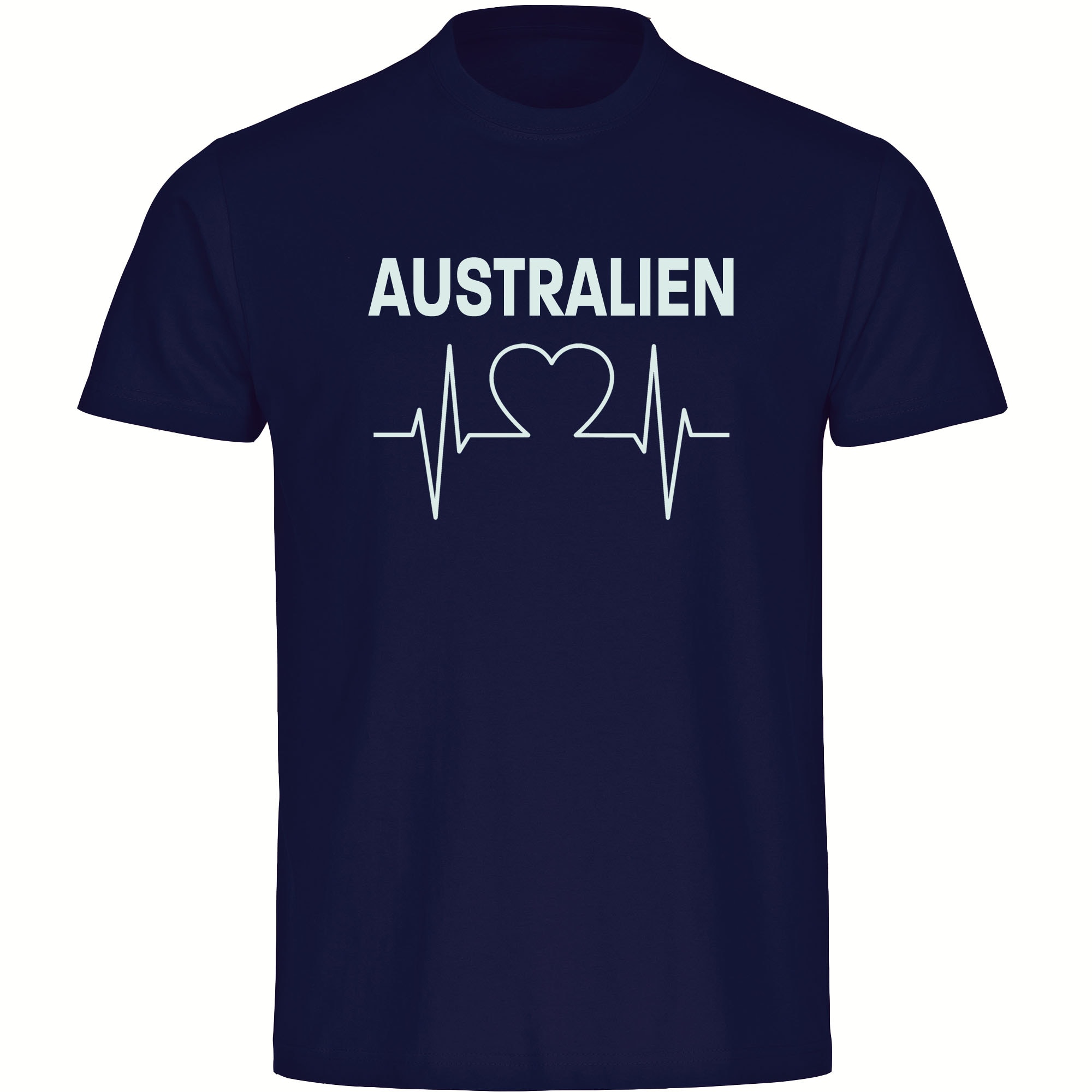 multifanshop Herren T-Shirt - Australien - Herzschlag - Druck wei&szlig; - M&auml;nner - Bild 1