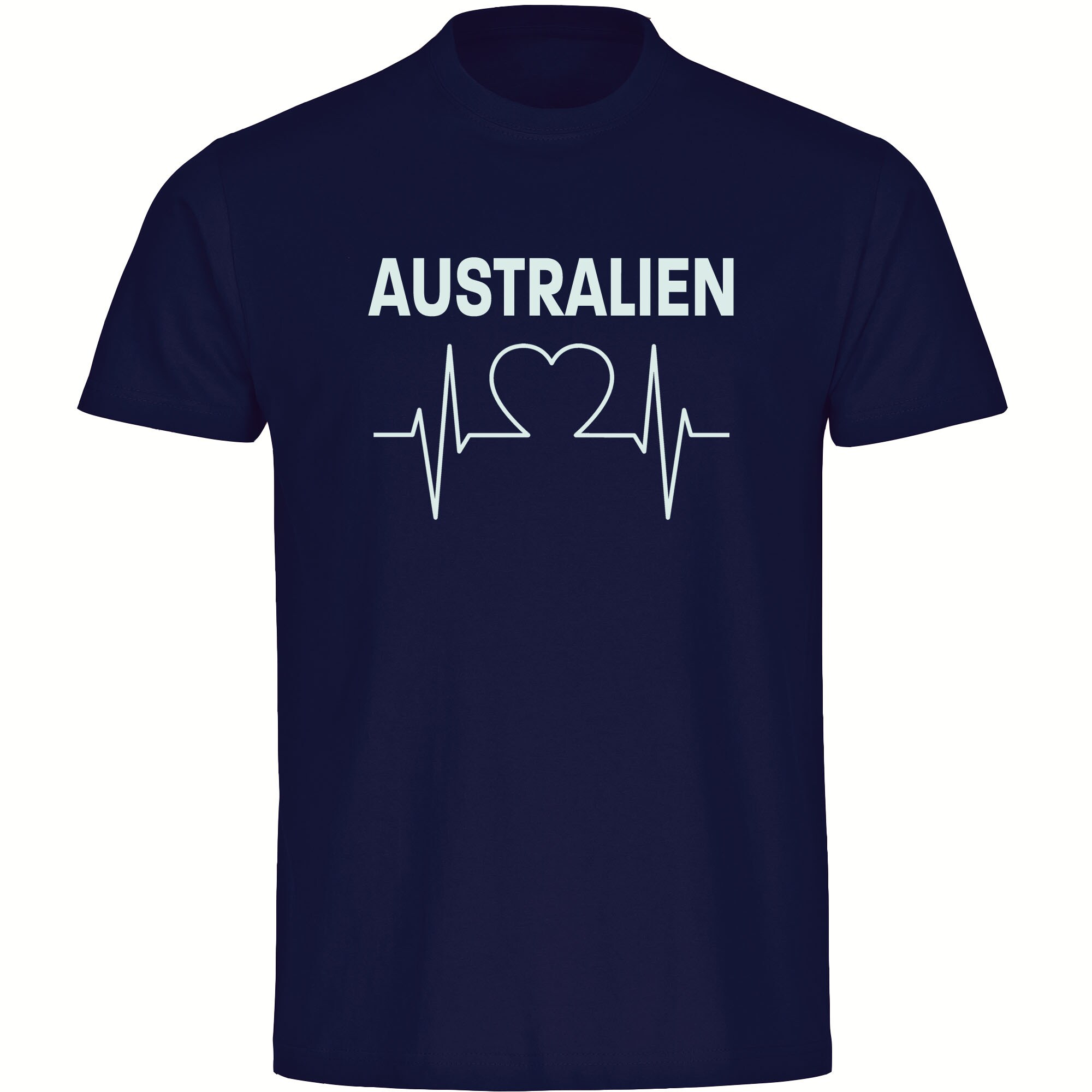 multifanshop Herren T-Shirt - Australien - Herzschlag - Druck wei&szlig; - M&auml;nner - Bild 1