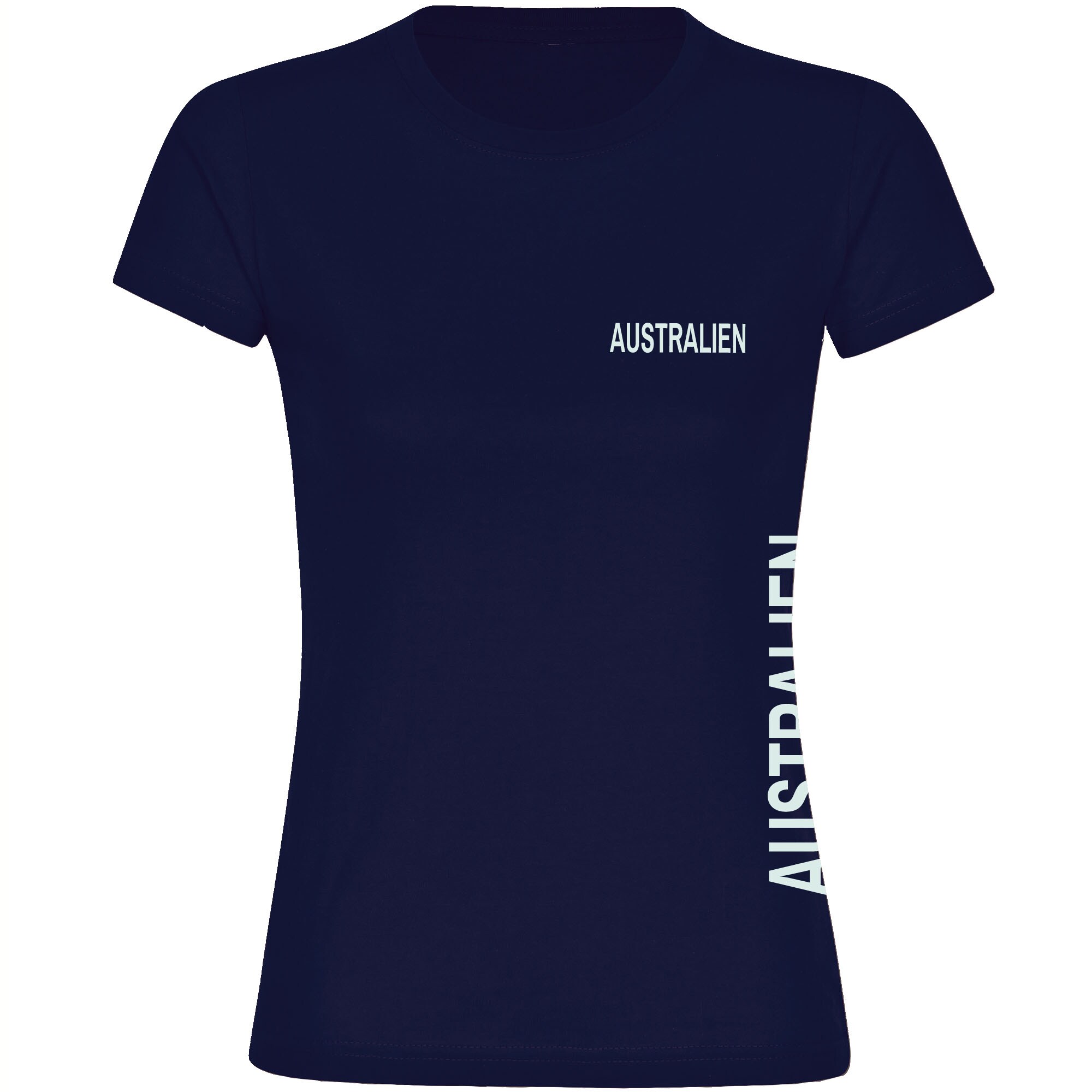 multifanshop Damen T-Shirt - Australien - Brust & Seite - Druck wei&szlig; - Frauen - Bild 1