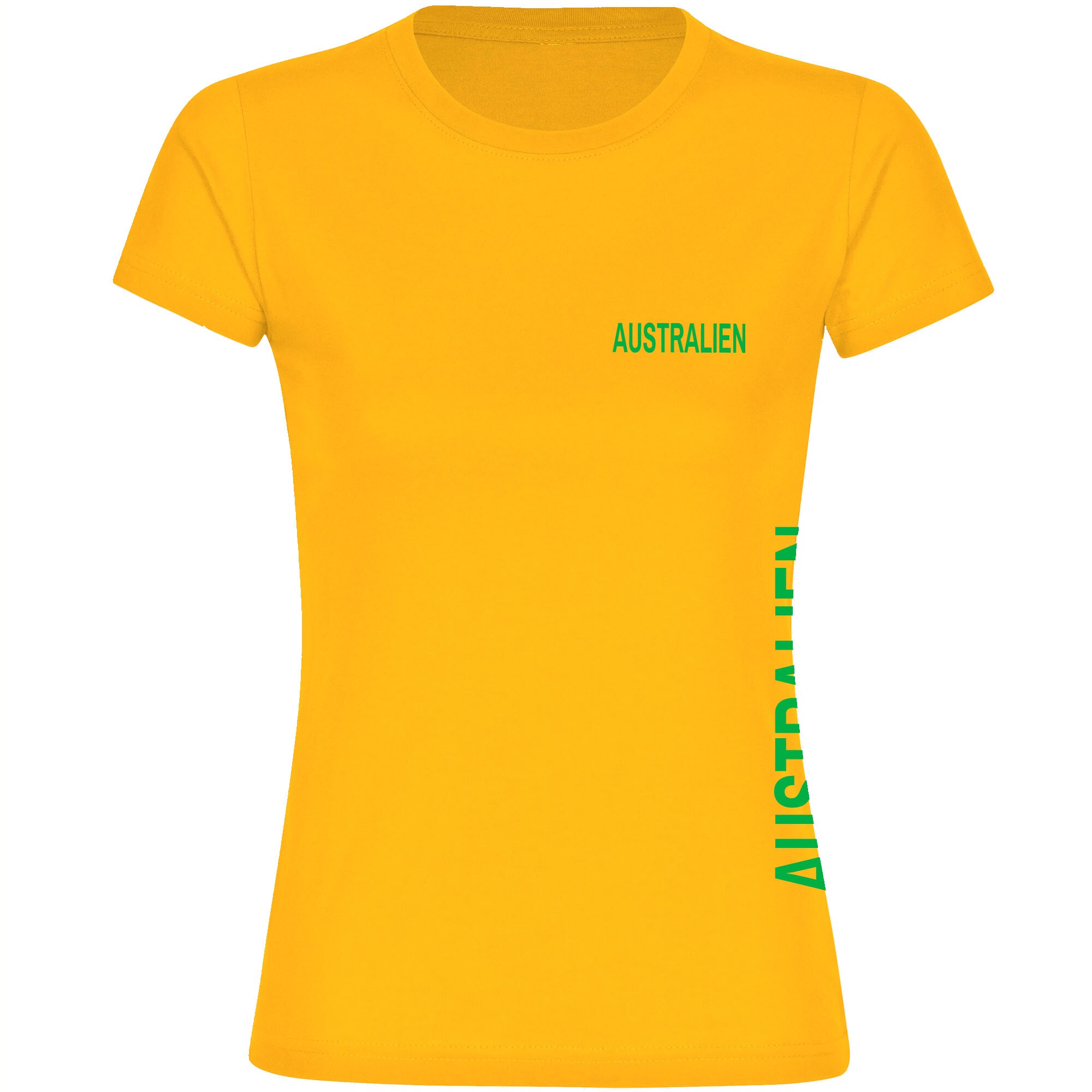 multifanshop Damen T-Shirt - Australien - Brust & Seite - Druck gr&uuml;n - Frauen - Bild 1