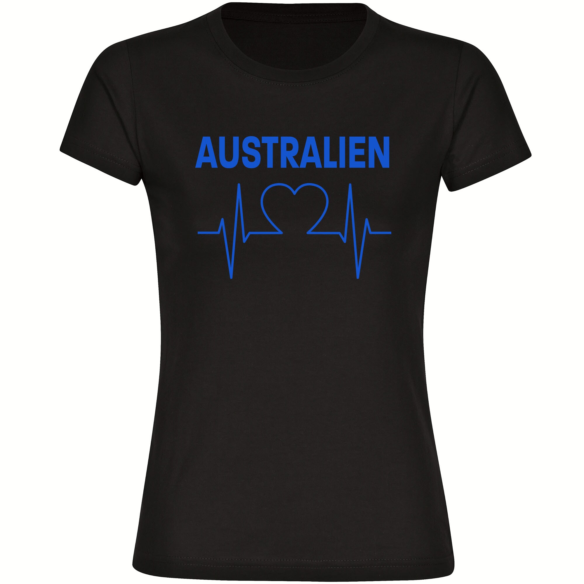 multifanshop Damen T-Shirt - Australien - Herzschlag - Druck blau - Frauen - Bild 1