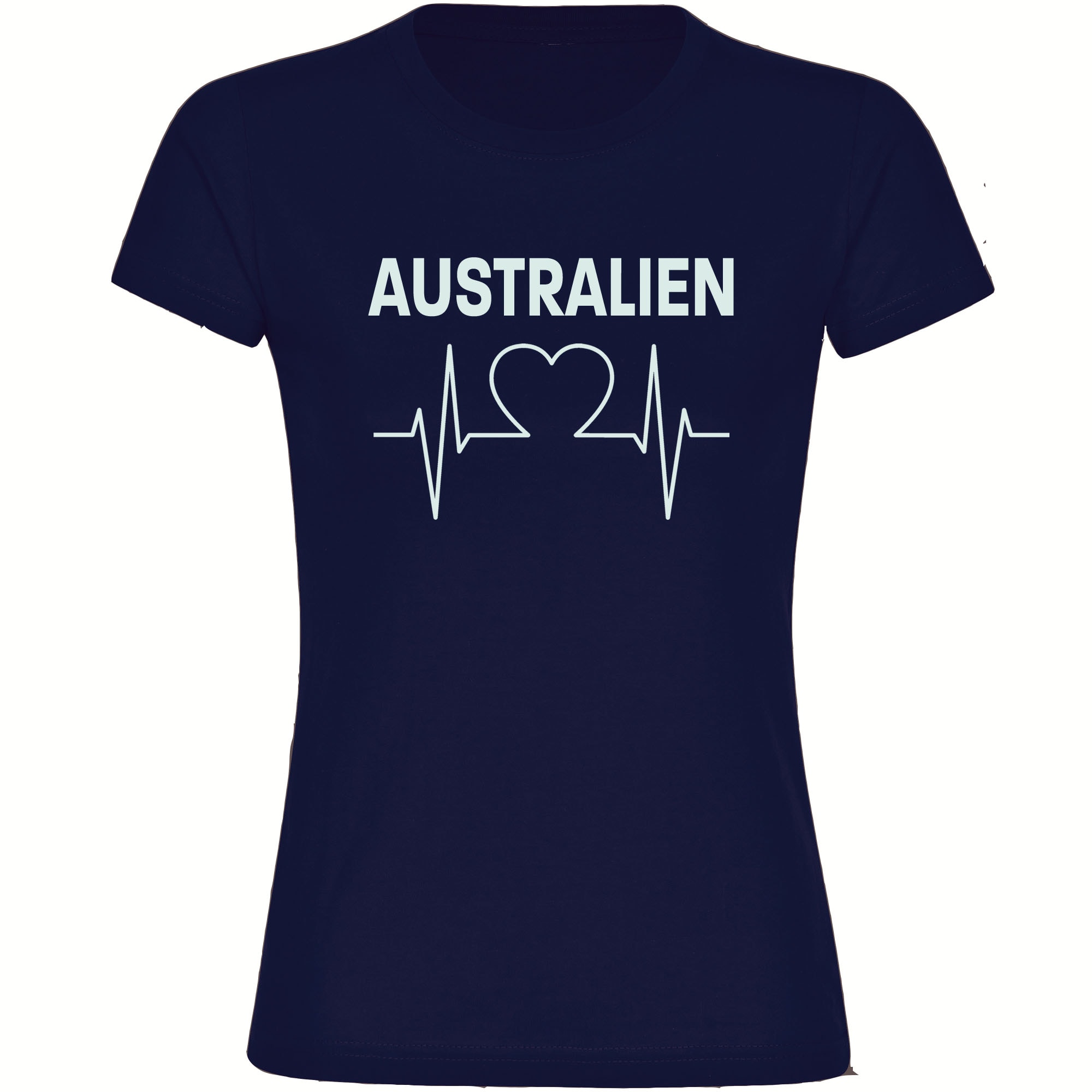 multifanshop Damen T-Shirt - Australien - Herzschlag - Druck wei&szlig; - Frauen - Bild 1