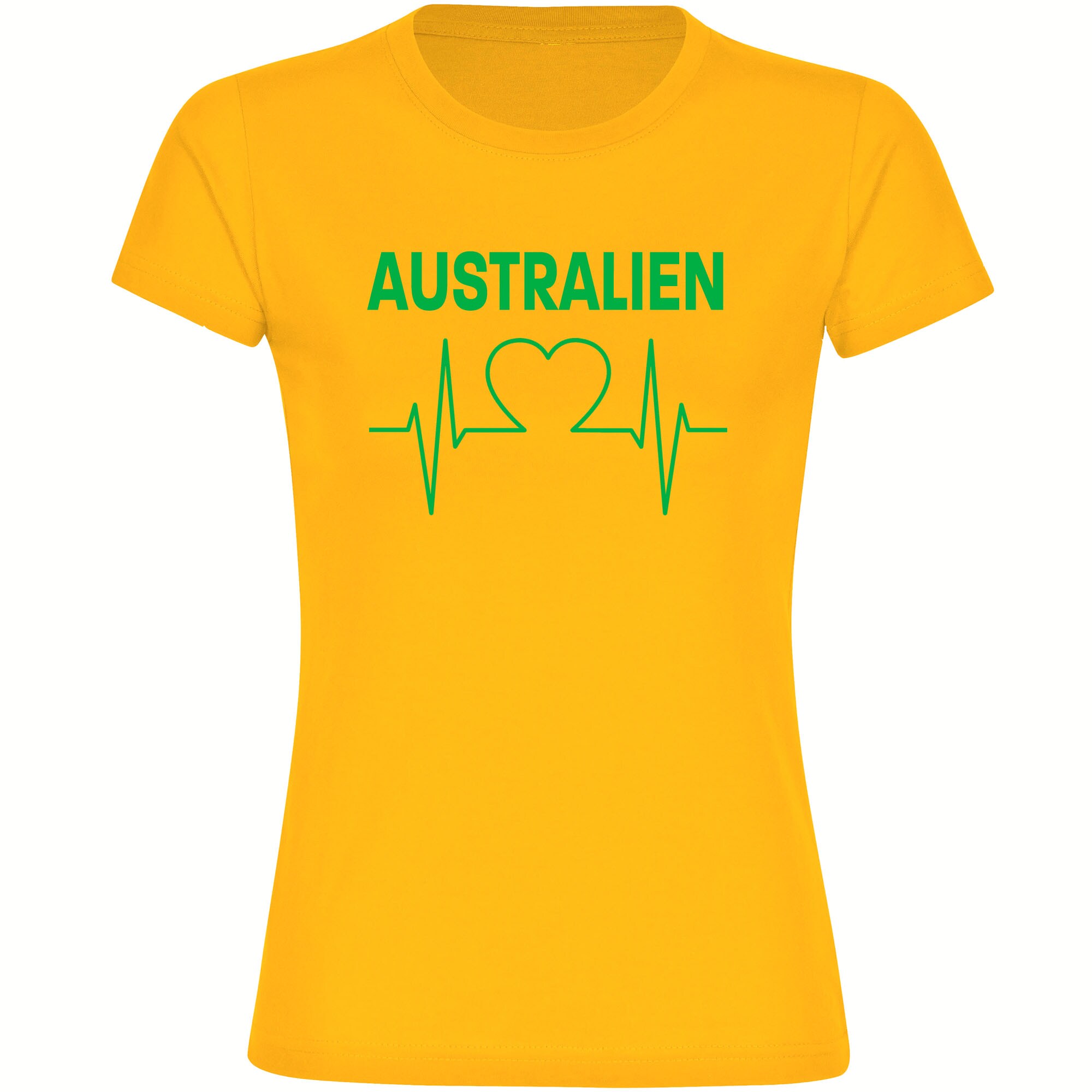 multifanshop Damen T-Shirt - Australien - Herzschlag - Druck gr&uuml;n - Frauen - Bild 1