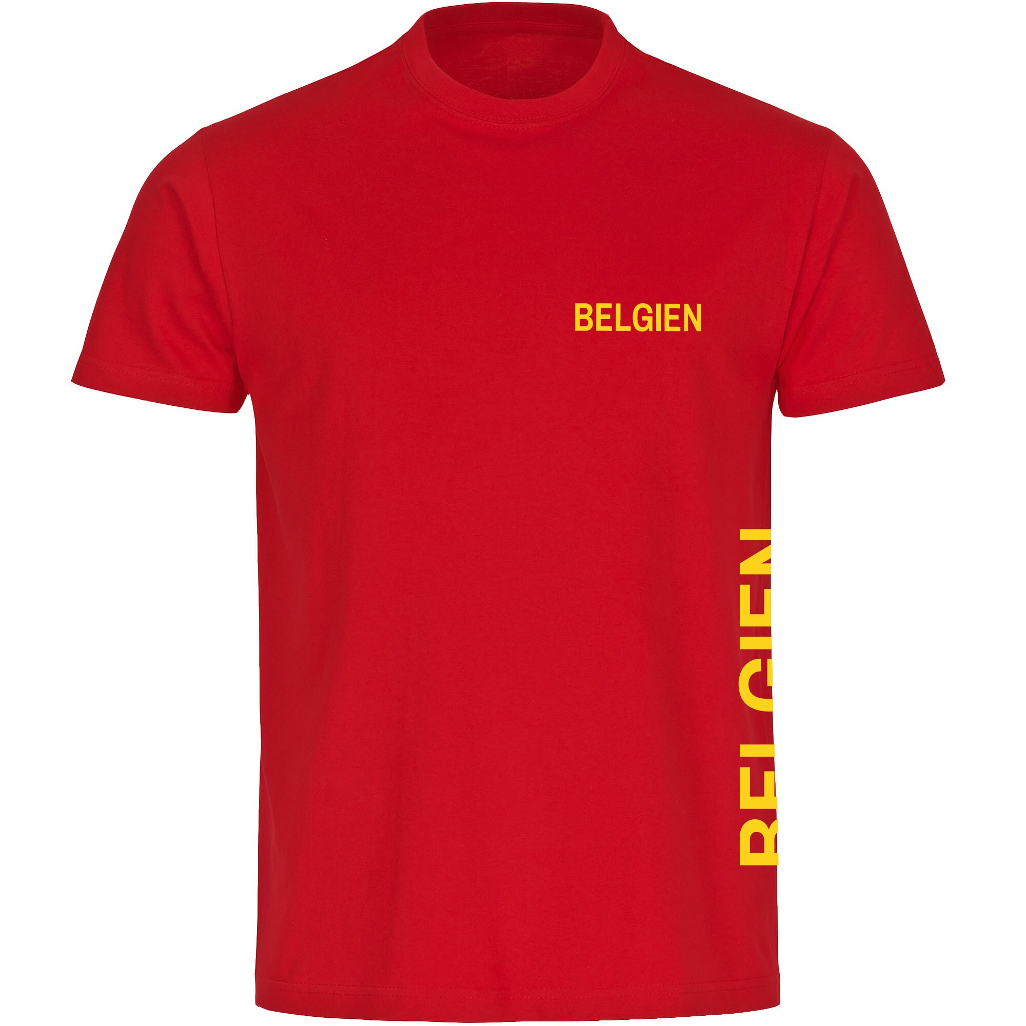 multifanshop Herren T-Shirt - Belgien - Brust & Seite - Druck gelb - M&auml;nner - Bild 1