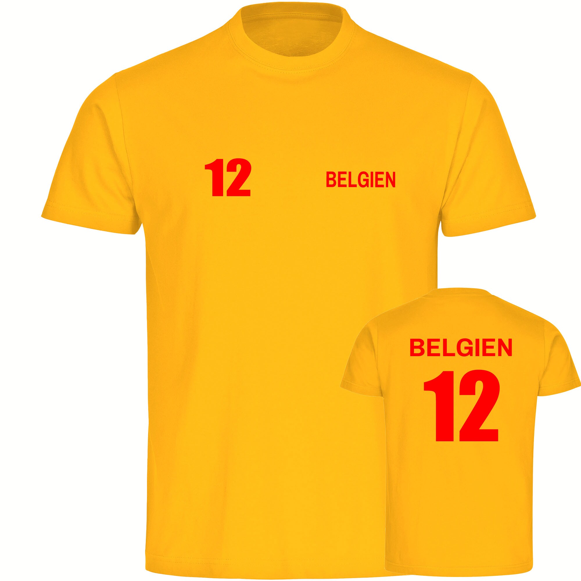 multifanshop Herren T-Shirt - Belgien - Trikot Nummer 12 - Druck rot - M&auml;nner - Bild 1