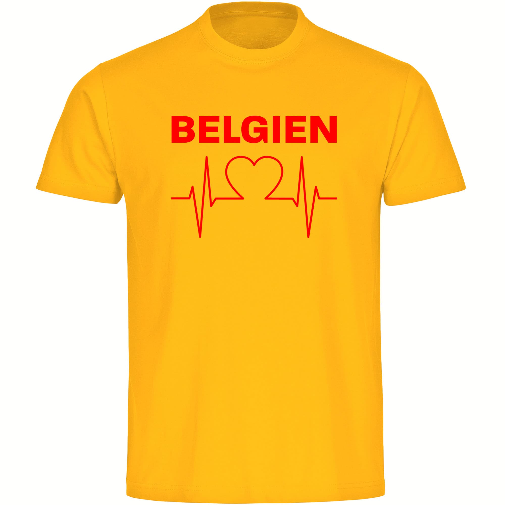 multifanshop Herren T-Shirt - Belgien - Herzschlag - Druck rot - M&auml;nner - Bild 1