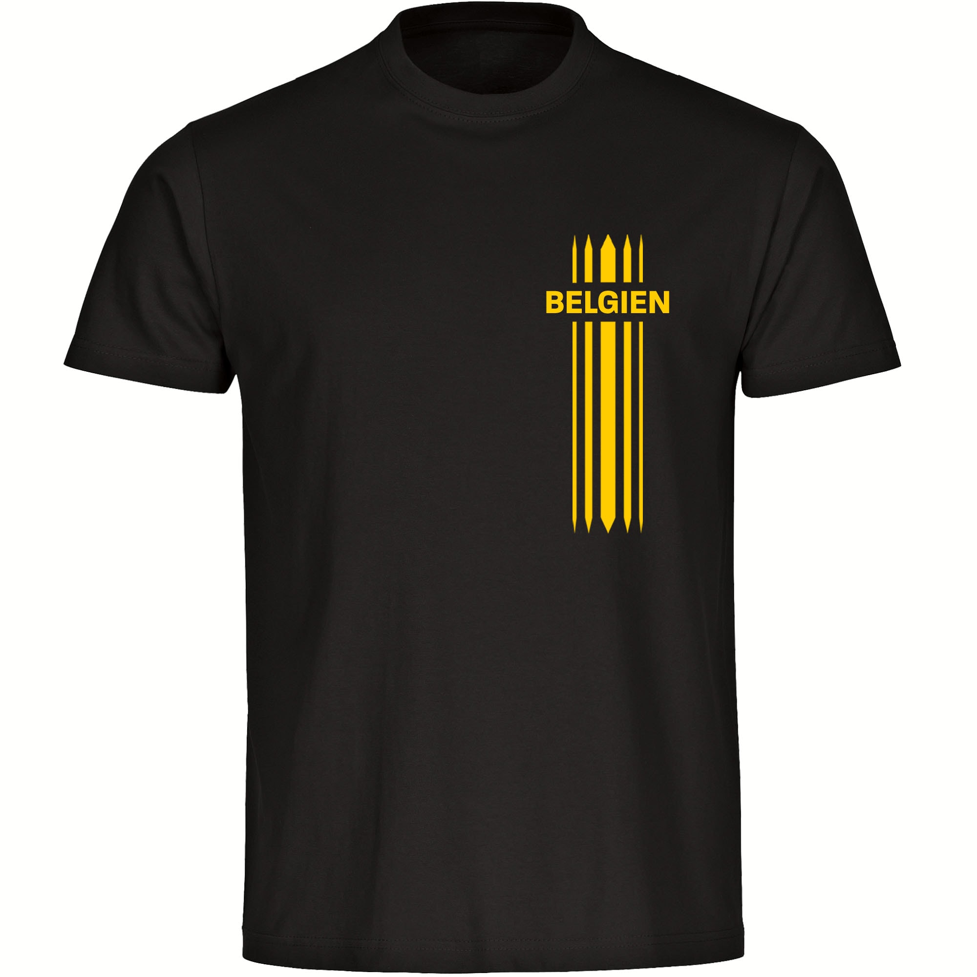 multifanshop Herren T-Shirt - Belgien - Streifen - Druck gelb - M&auml;nner - Bild 1