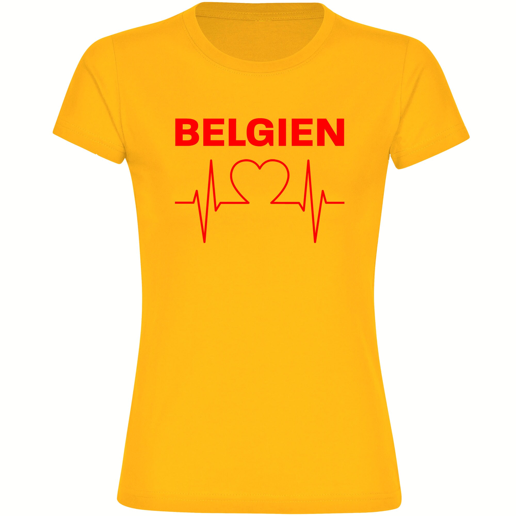 multifanshop Damen T-Shirt - Belgien - Herzschlag - Druck rot - Frauen - Bild 1