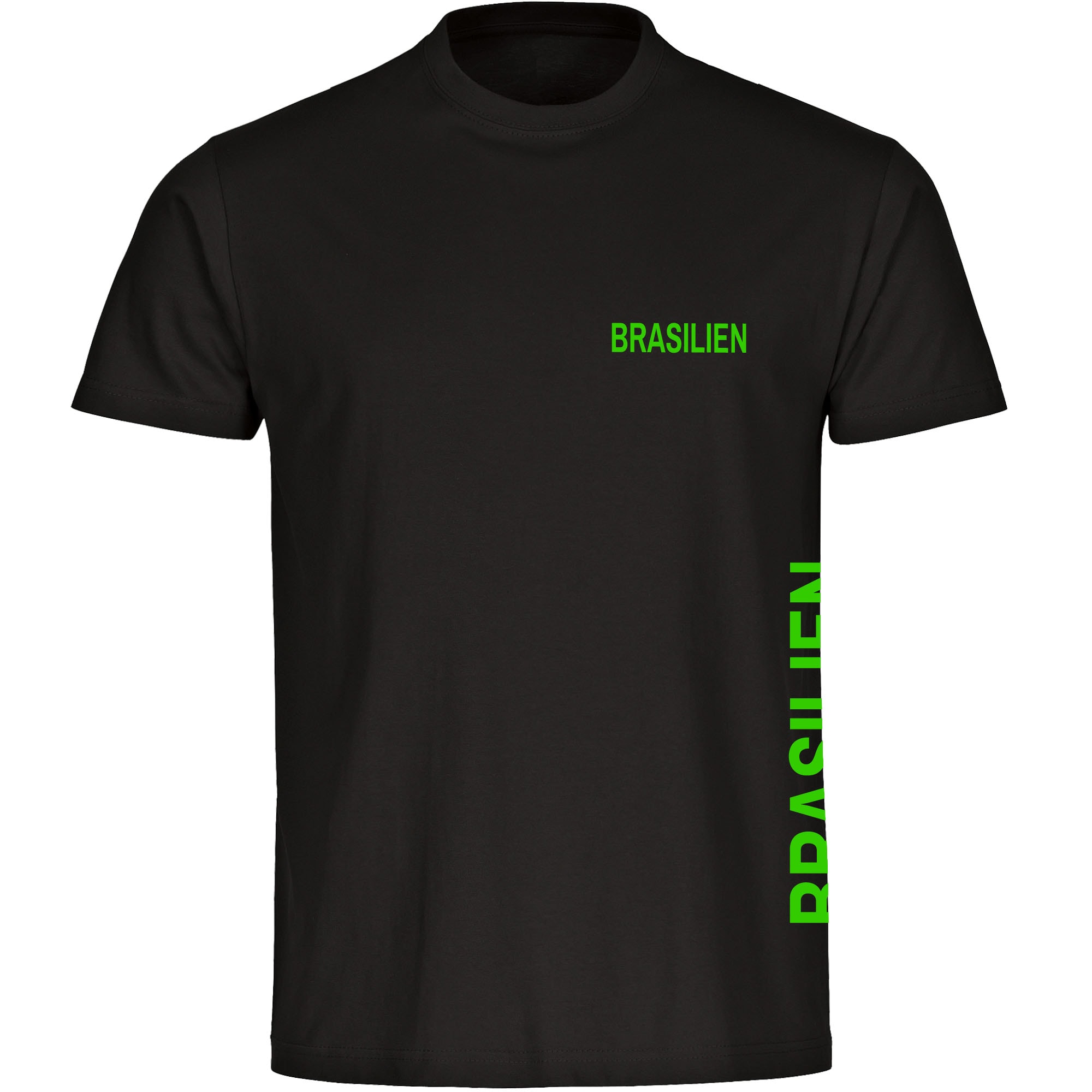 multifanshop Herren T-Shirt - Brasilien - Brust & Seite - Druck gelb - M&auml;nner - Bild 1