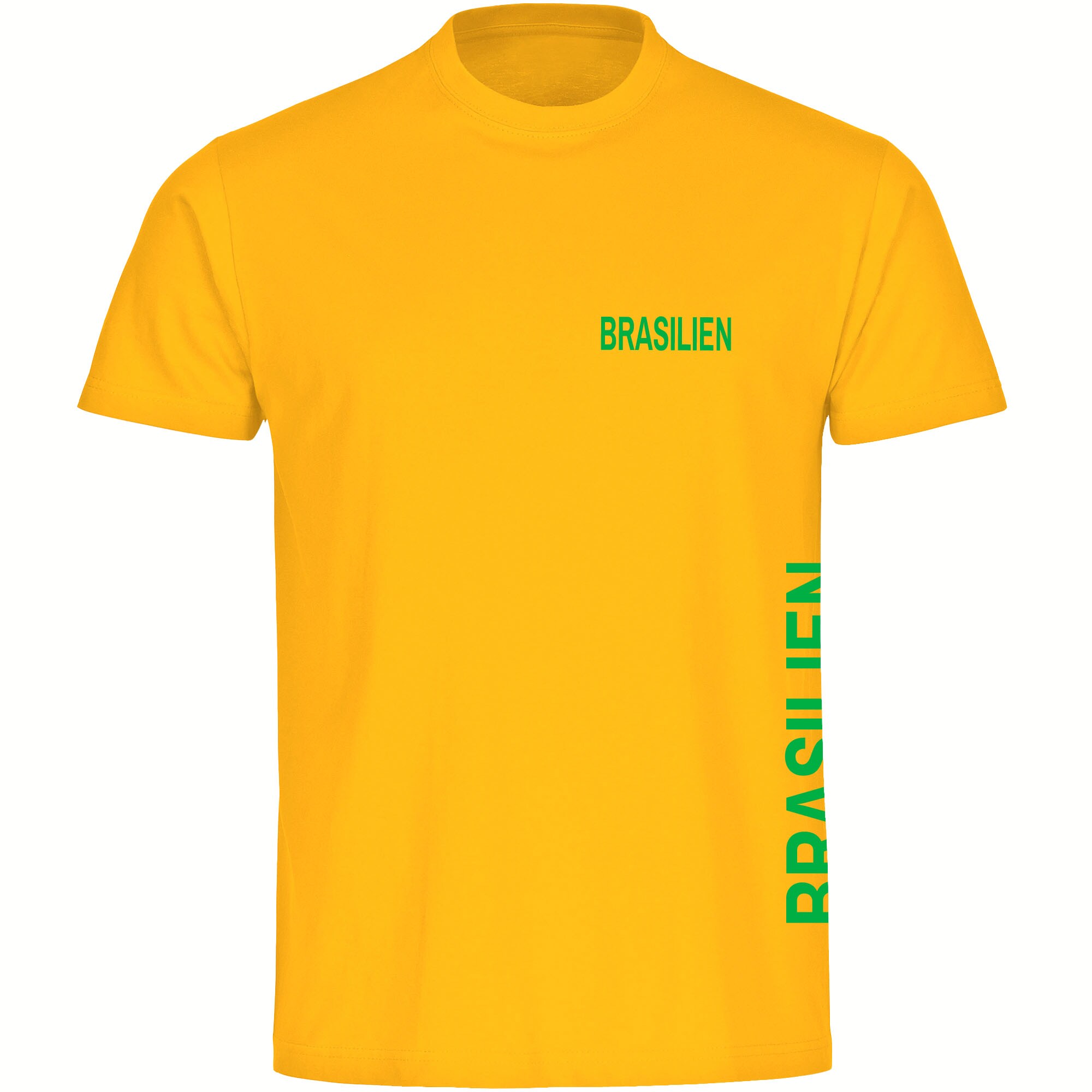 multifanshop Herren T-Shirt - Brasilien - Brust & Seite - Druck gr&uuml;n - M&auml;nner - Bild 1