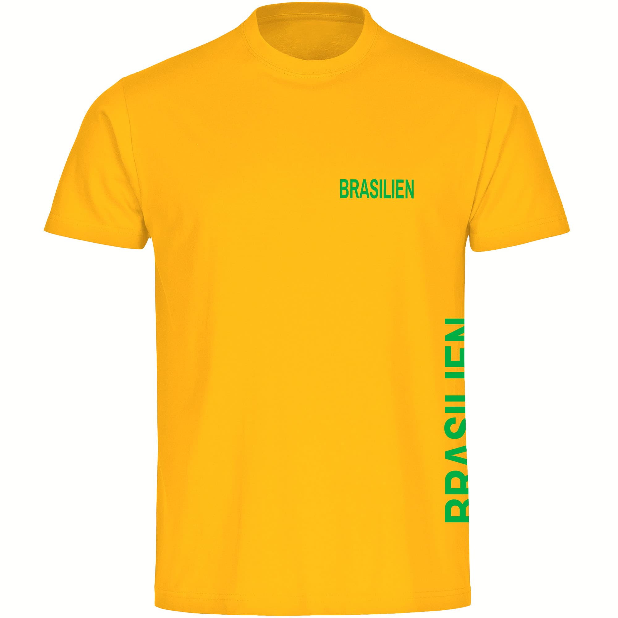 multifanshop Herren T-Shirt - Brasilien - Brust & Seite - Druck gr&uuml;n - M&auml;nner - Bild 1