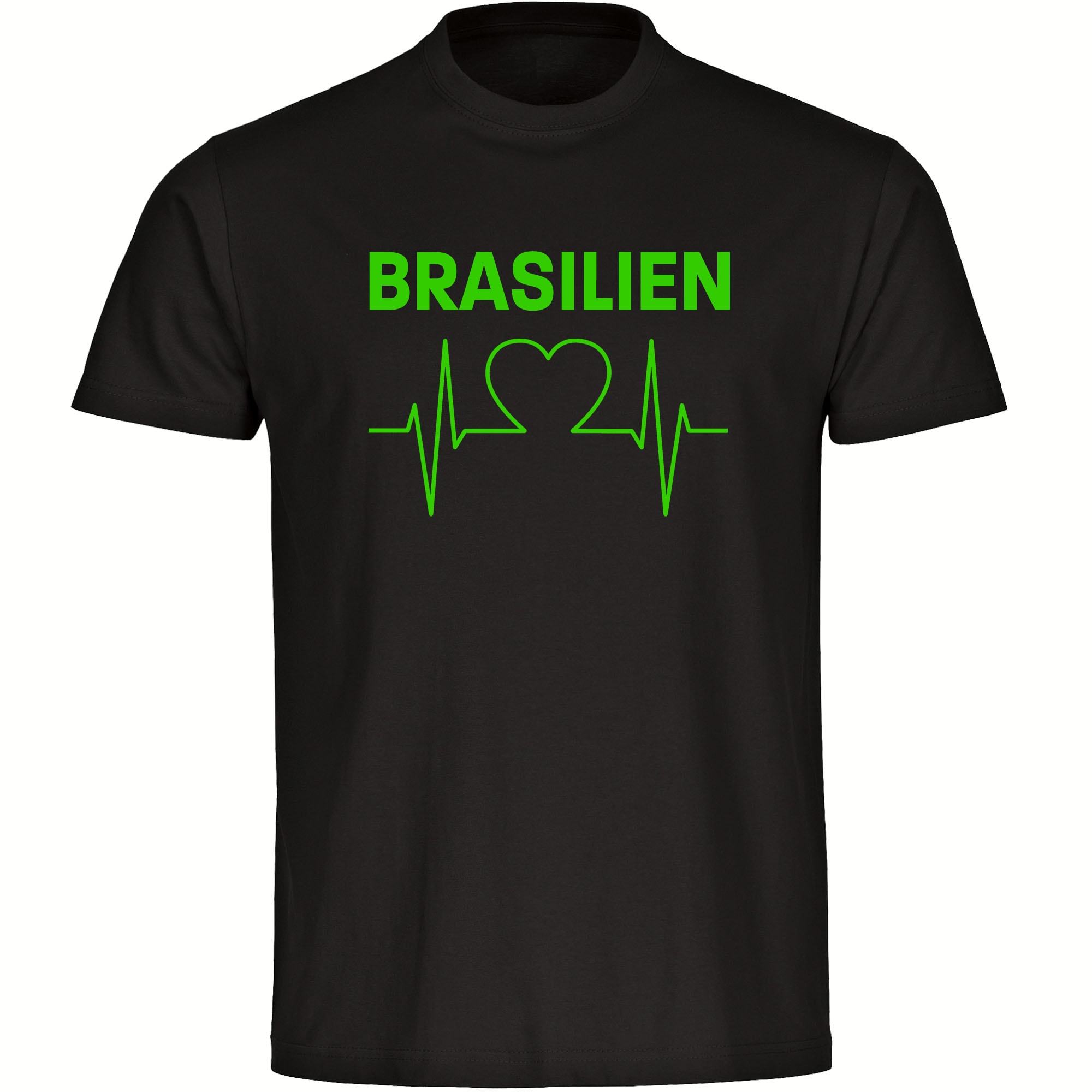 multifanshop Herren T-Shirt - Brasilien - Herzschlag - Druck gelb - M&auml;nner - Bild 1