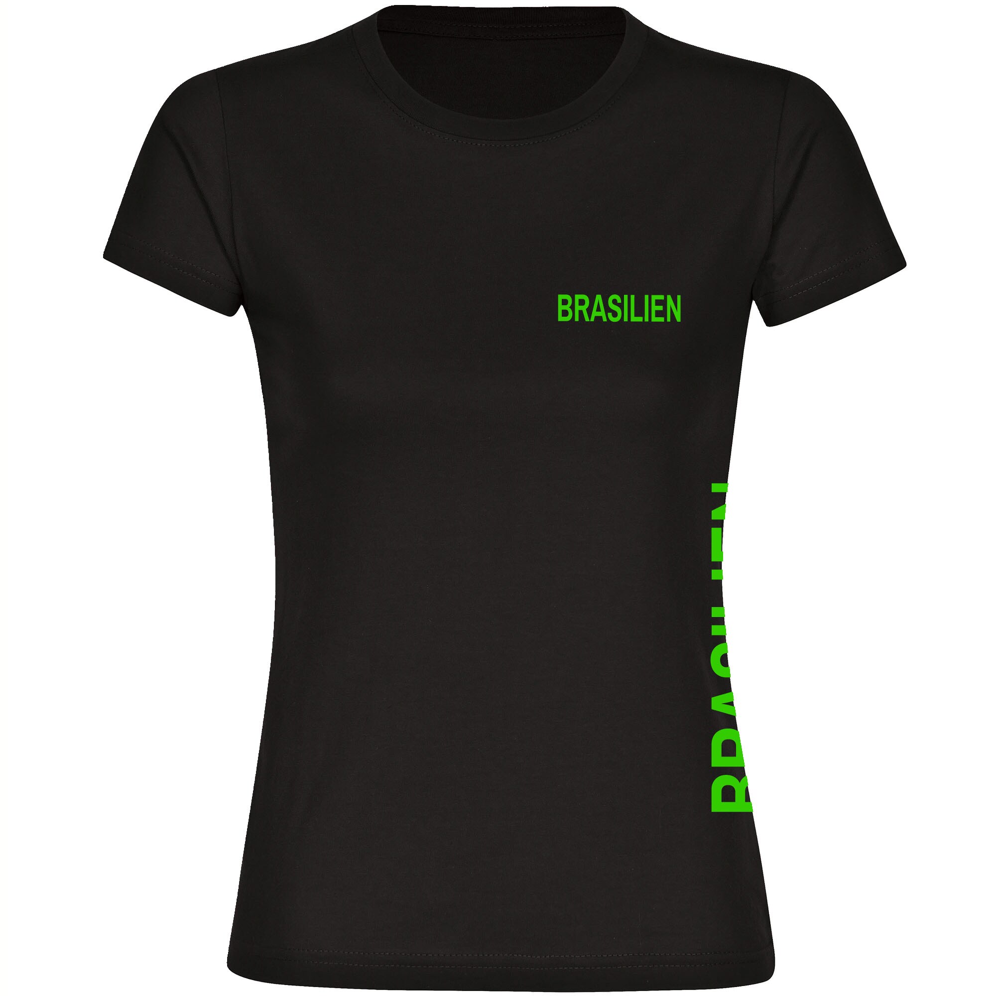 multifanshop Damen T-Shirt - Brasilien - Brust & Seite - Druck gelb - Frauen - Bild 1