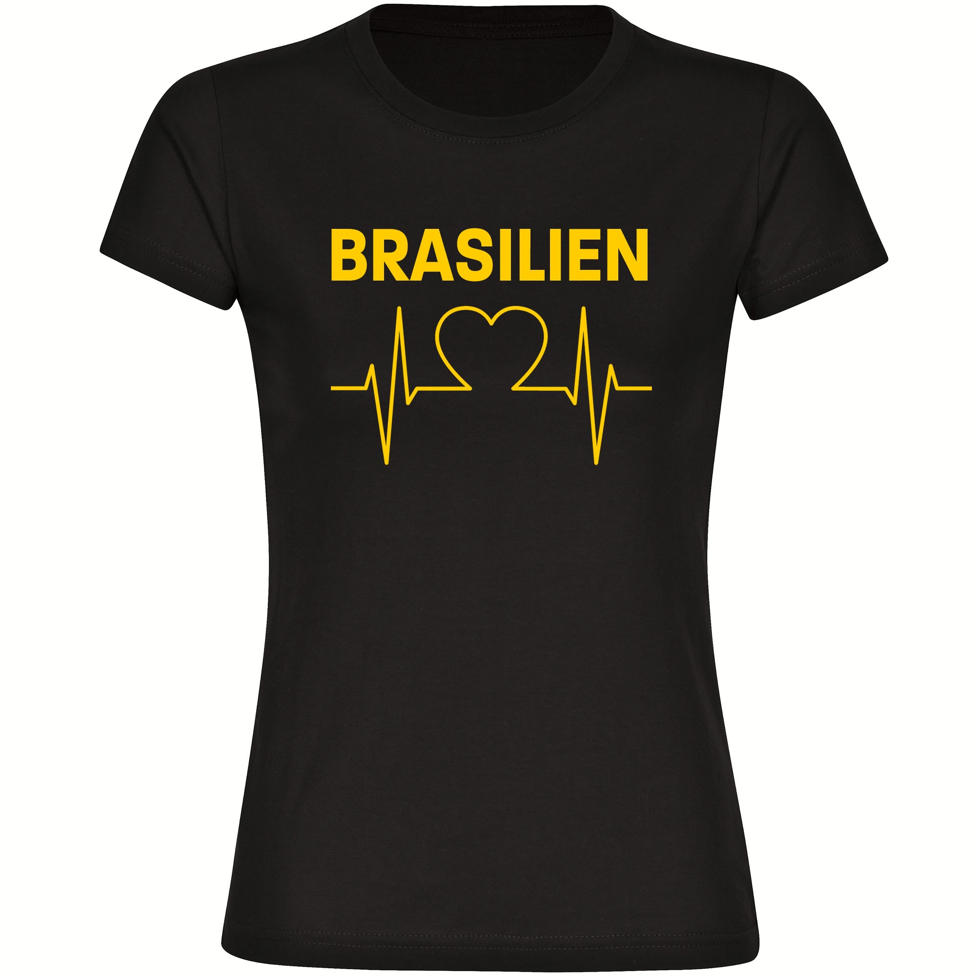 multifanshop Damen T-Shirt - Brasilien - Herzschlag - Druck gr&uuml;n - Frauen - Bild 1