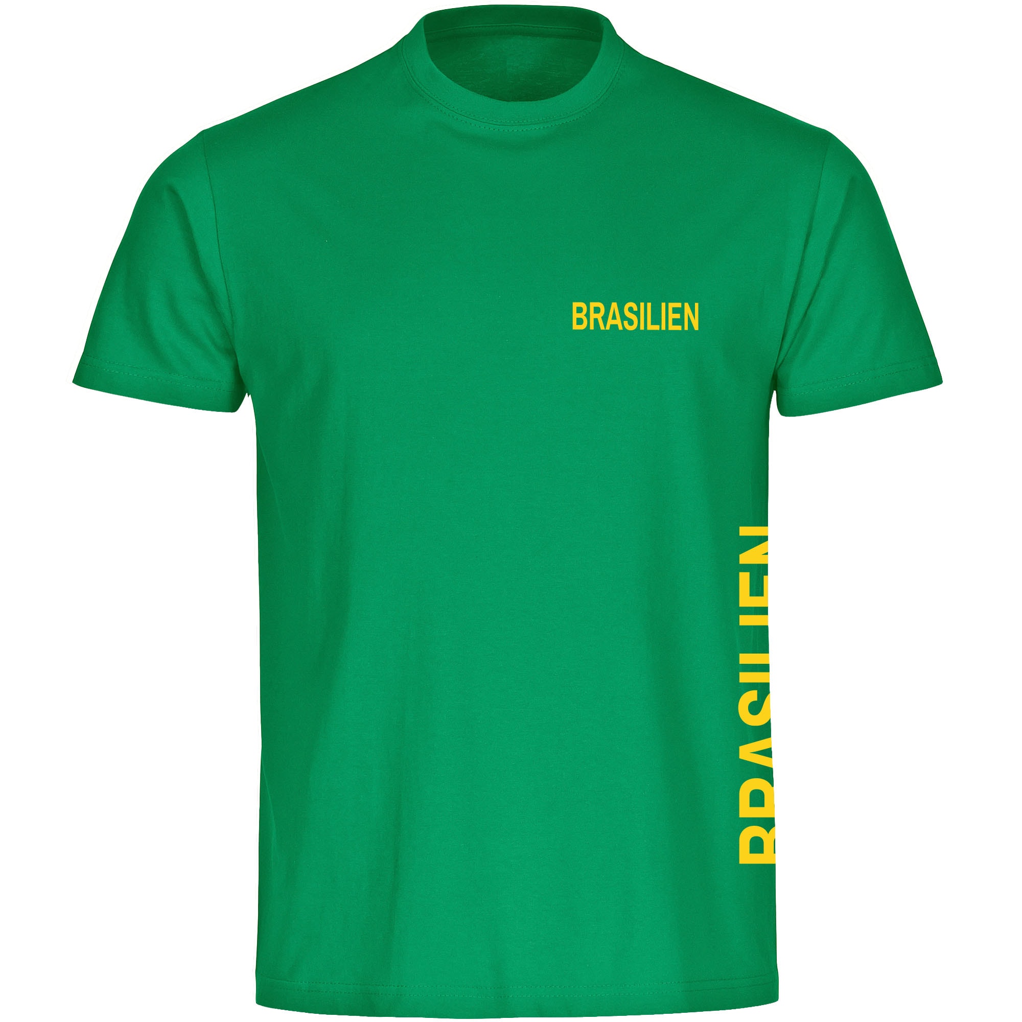 multifanshop Kinder T-Shirt - Brasilien - Brust & Seite - Druck gelb - Kind - Bild 1
