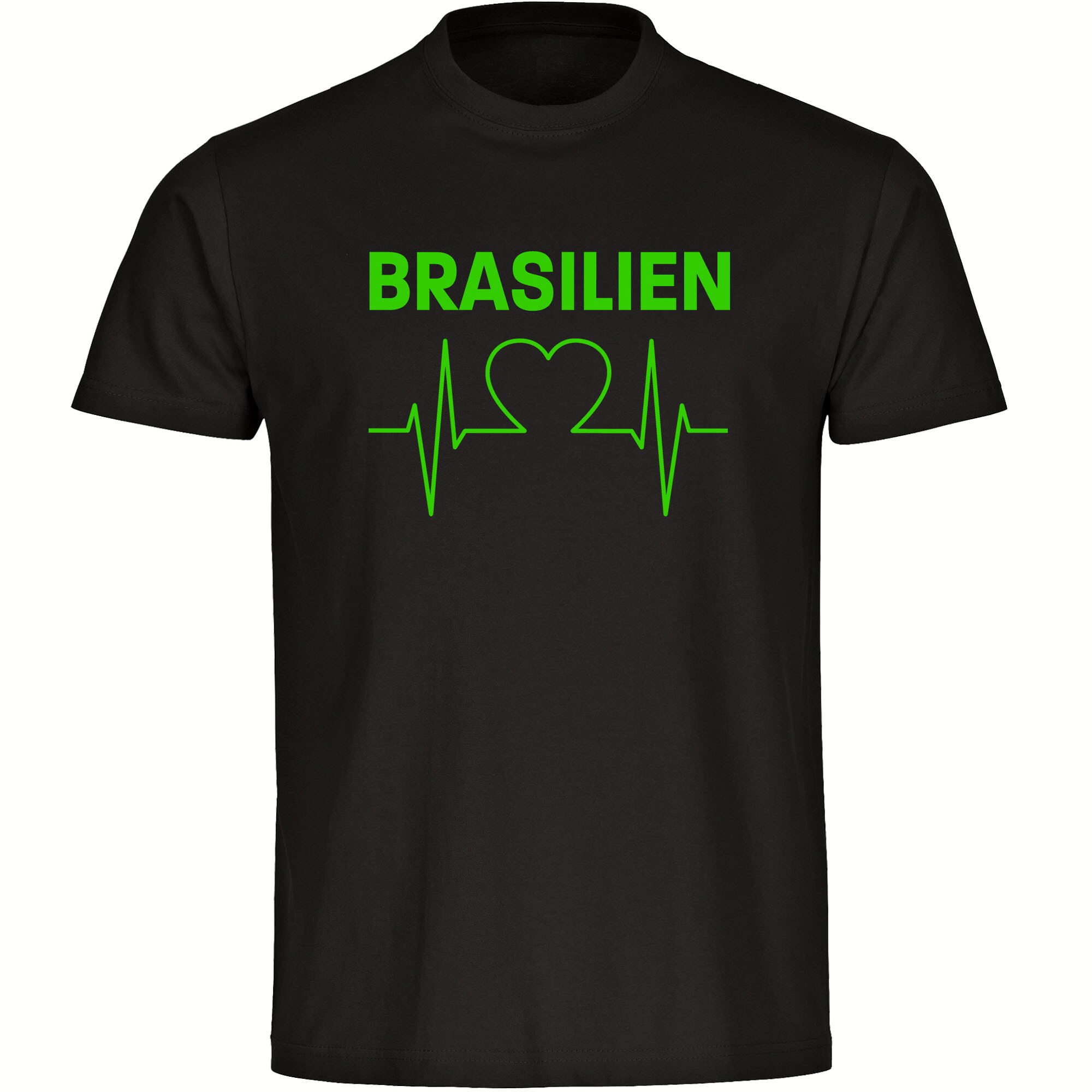 multifanshop Kinder T-Shirt - Brasilien - Herzschlag - Druck gelb - Kind - Bild 1