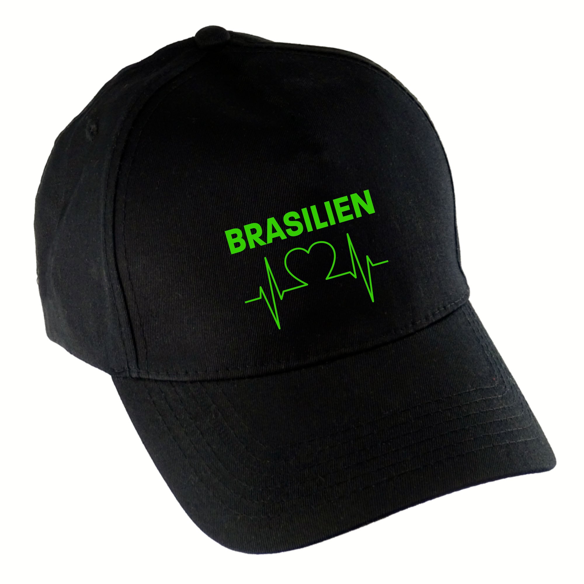 multifanshop Baseballcap - Brasilien - Herzschlag - Druck gelb - M&uuml;tze - Bild 1