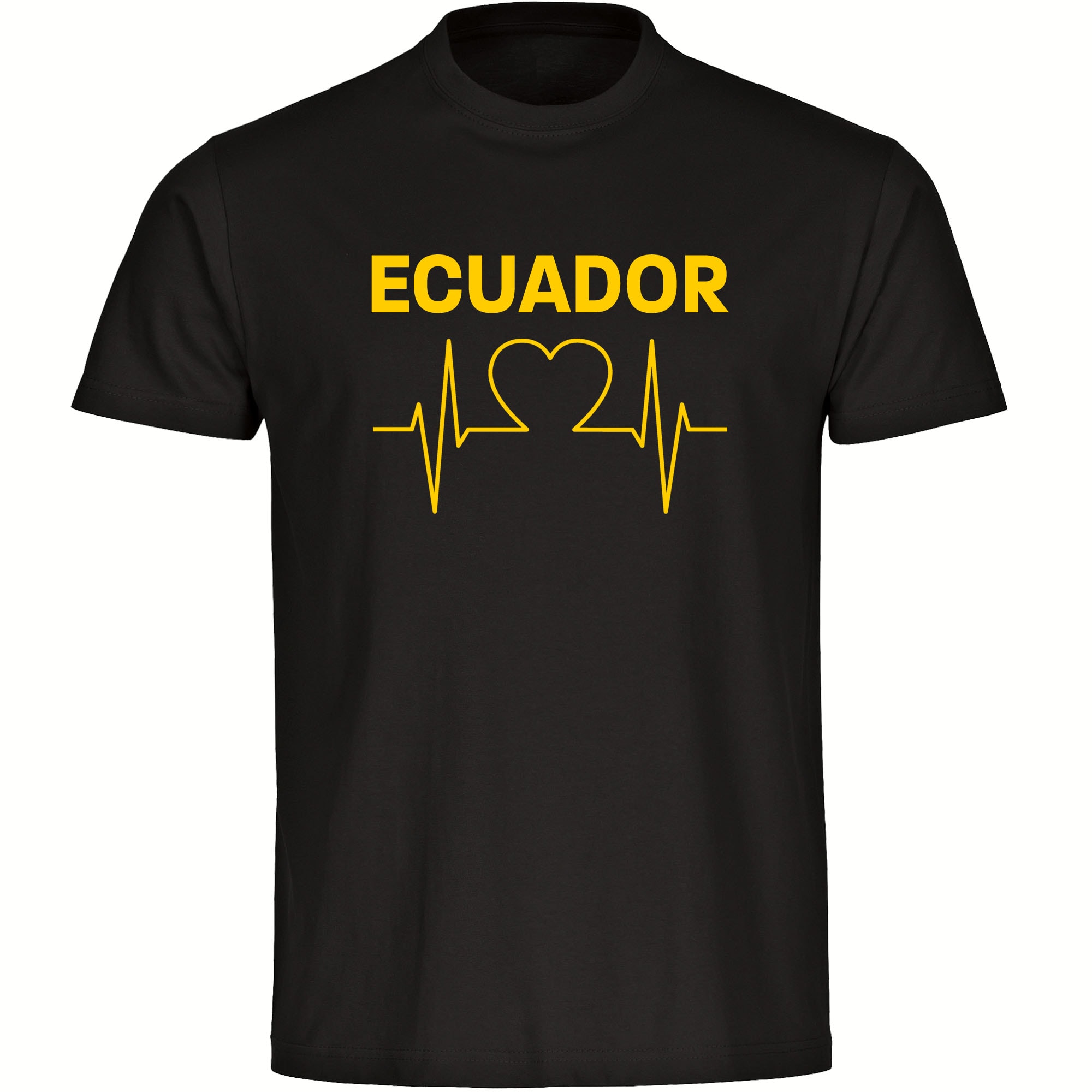 multifanshop Herren T-Shirt - Ecuador - Herzschlag - Druck gelb - M&auml;nner - Bild 1