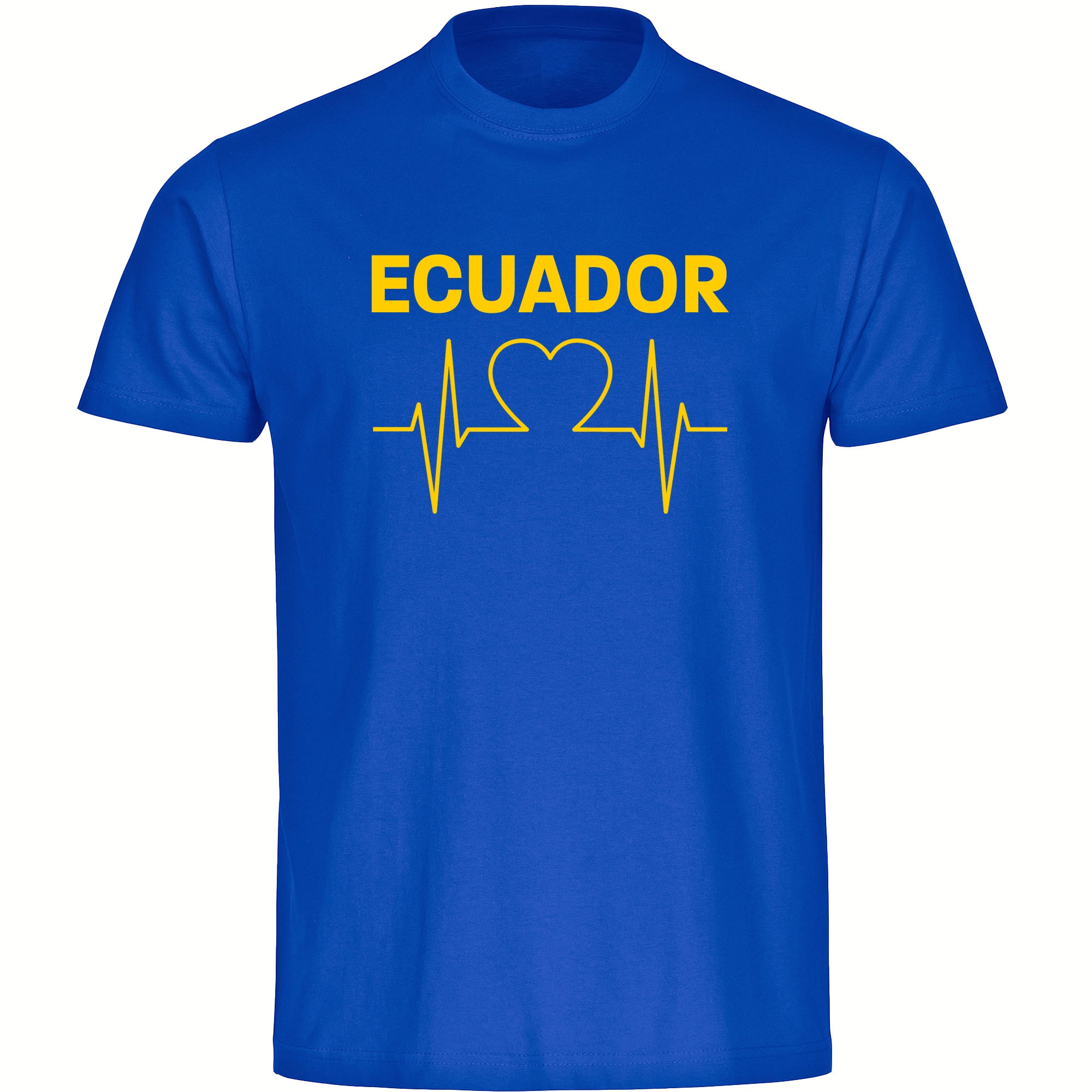 multifanshop Herren T-Shirt - Ecuador - Herzschlag - Druck gelb - M&auml;nner - Bild 1