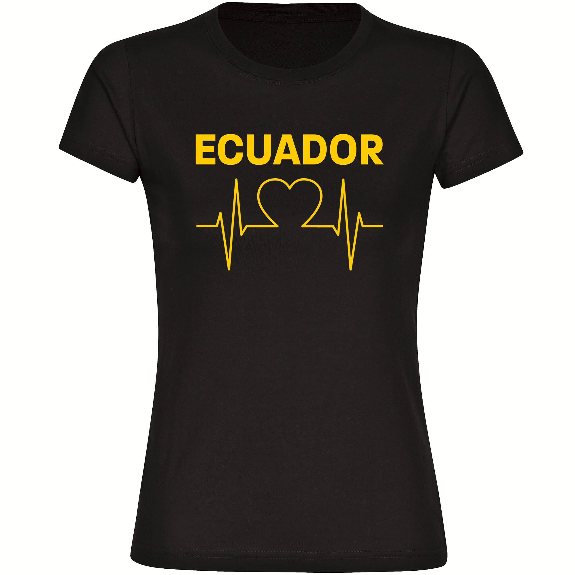 multifanshop Damen T-Shirt - Ecuador - Herzschlag - Druck gelb - Frauen - Bild 1